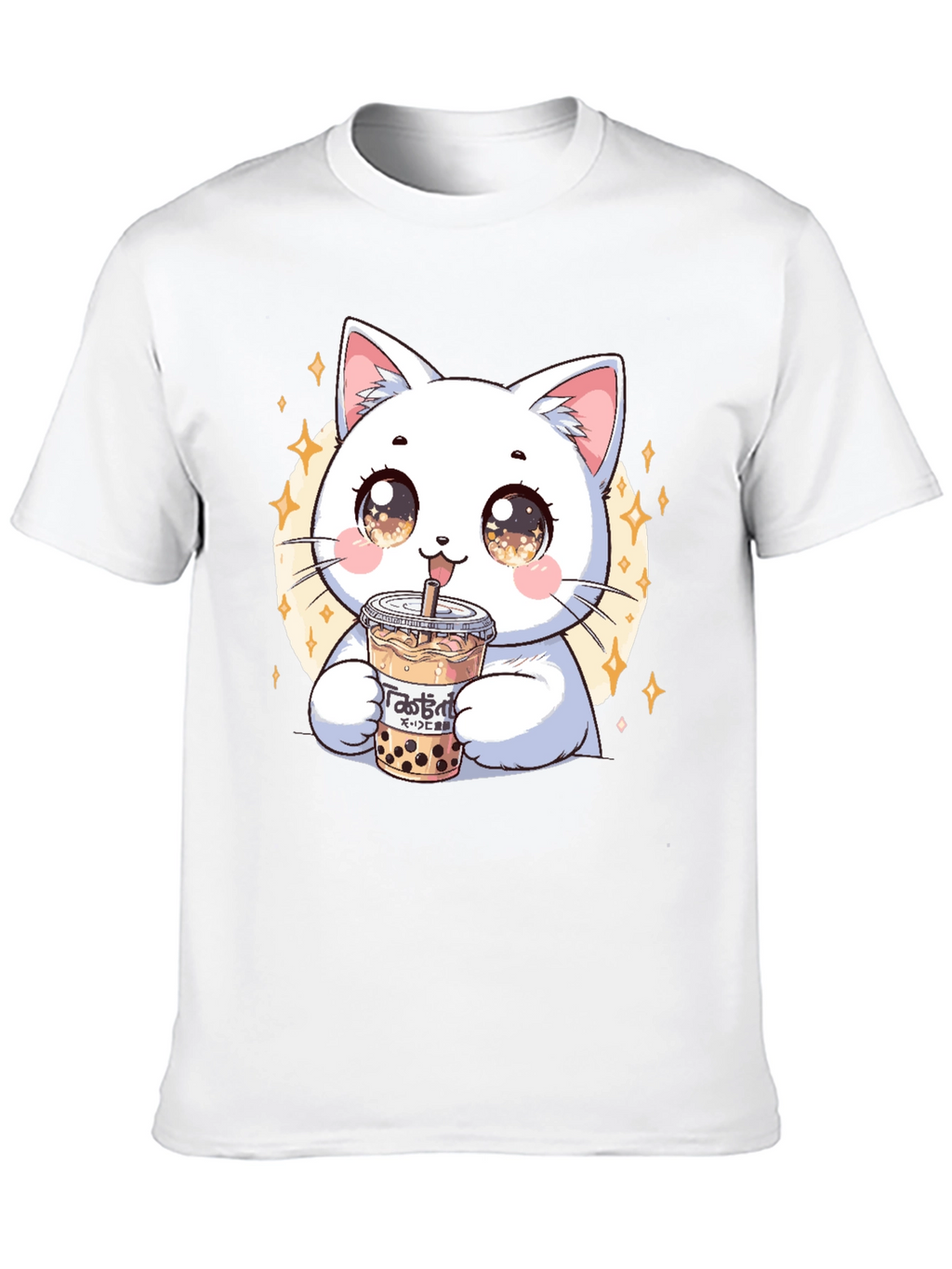 Cute Cat Boba Tea Graphic Tee