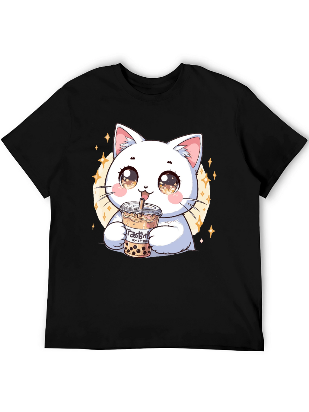 Cute Cat Boba Tea Graphic Tee