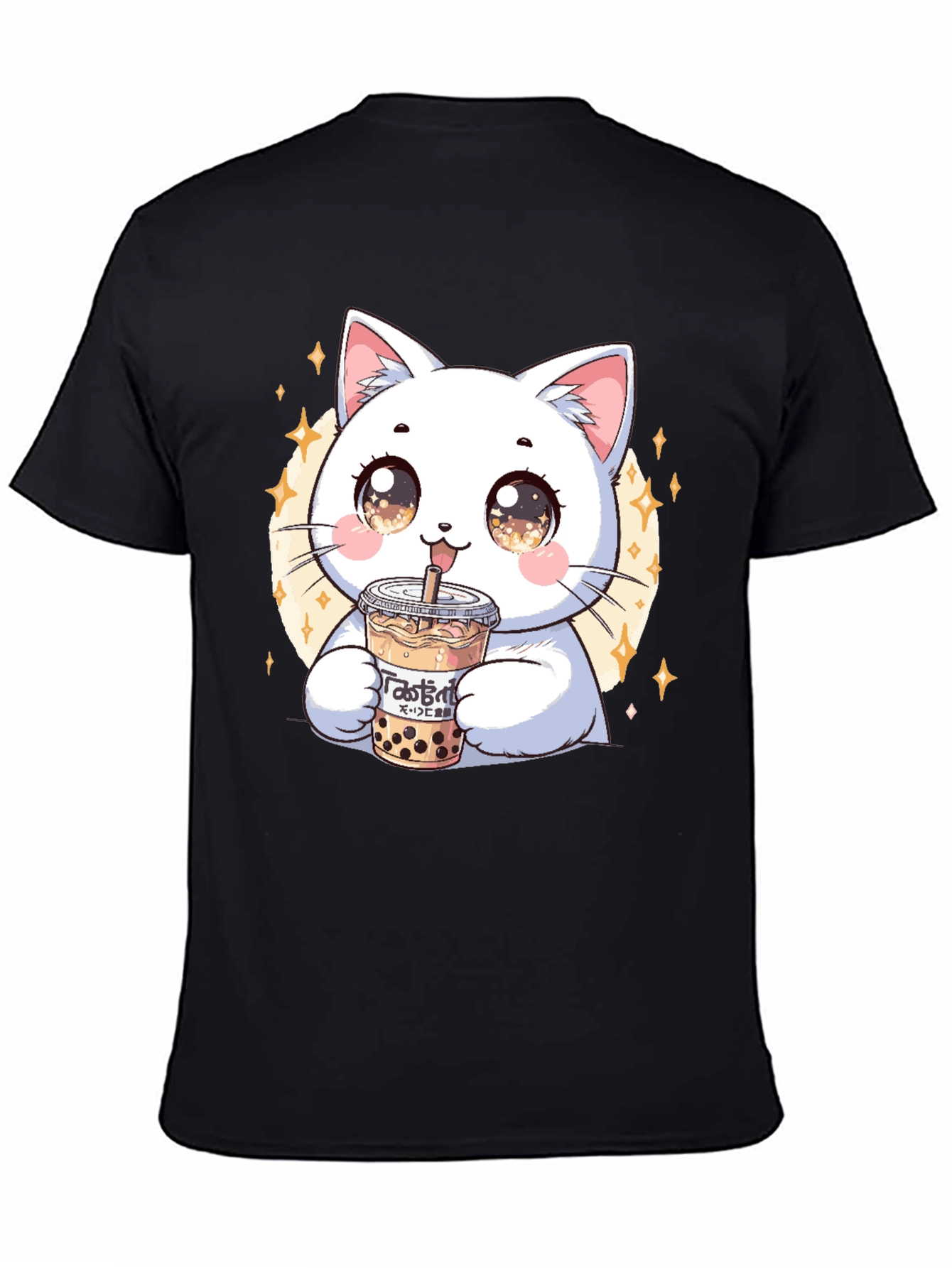 Cute Cat Boba Tea Graphic Tee