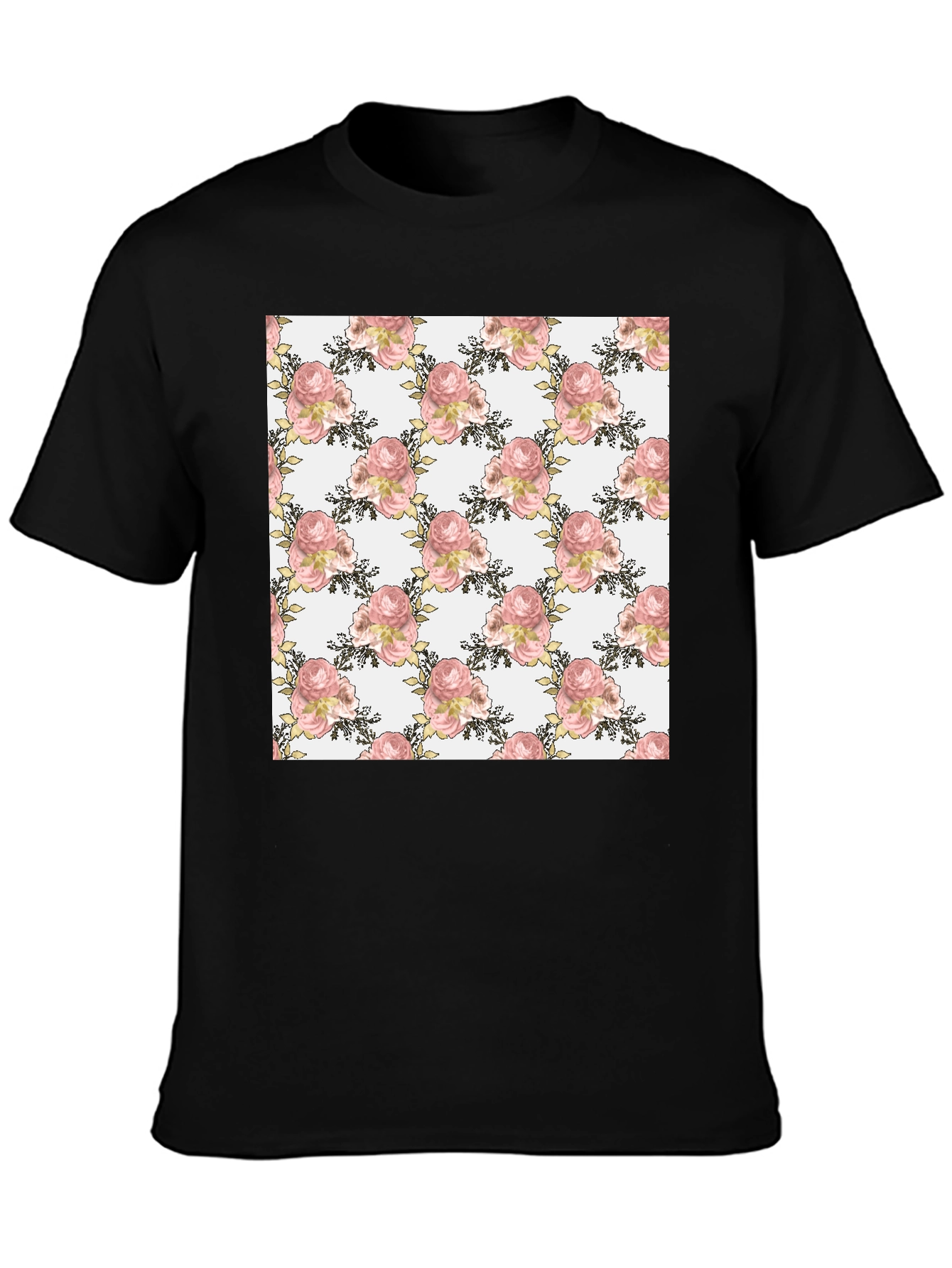 Floral Rose Pattern T-Shirt Stylish Menswear