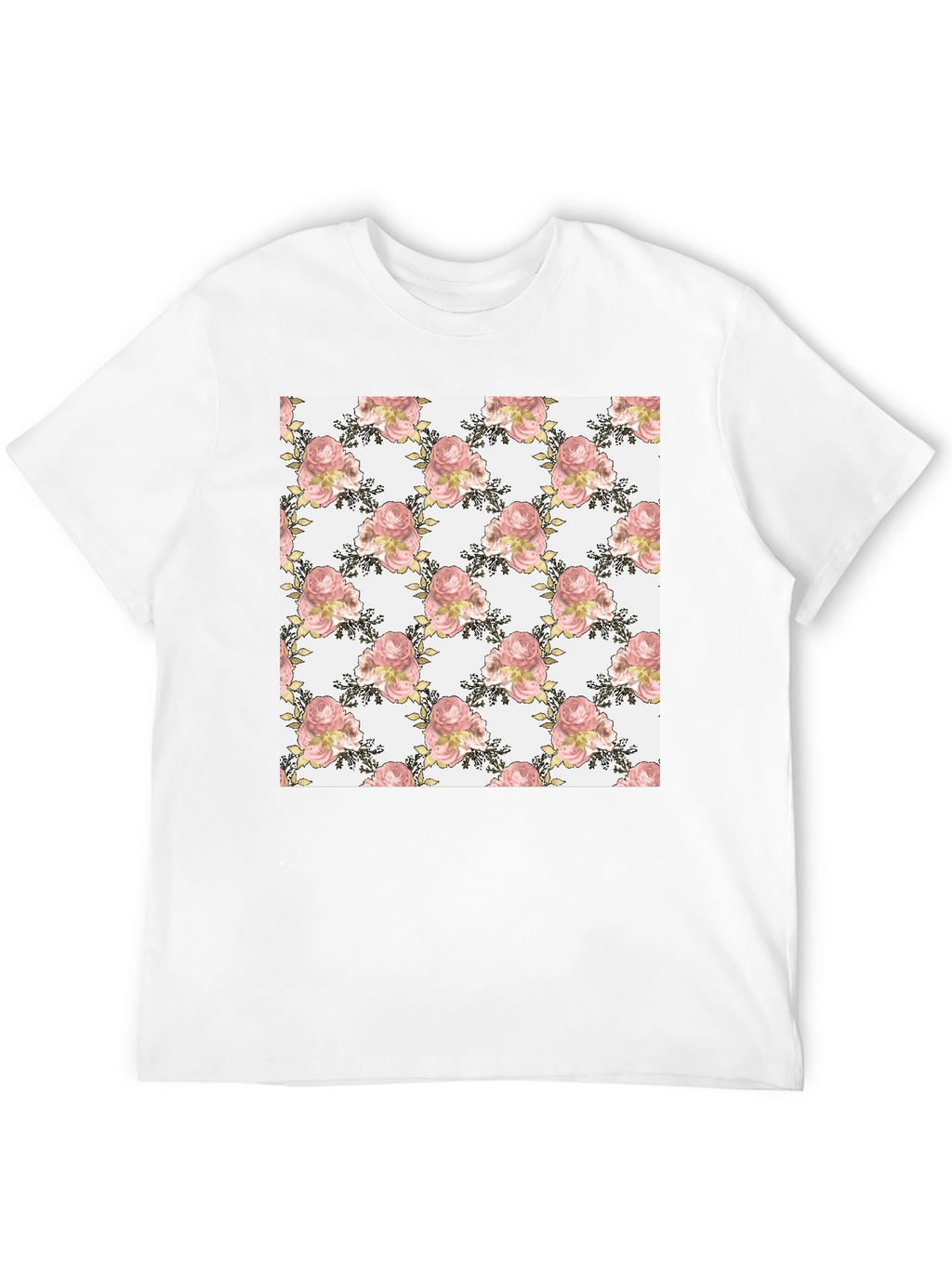 Floral Rose Pattern T-Shirt Stylish Menswear