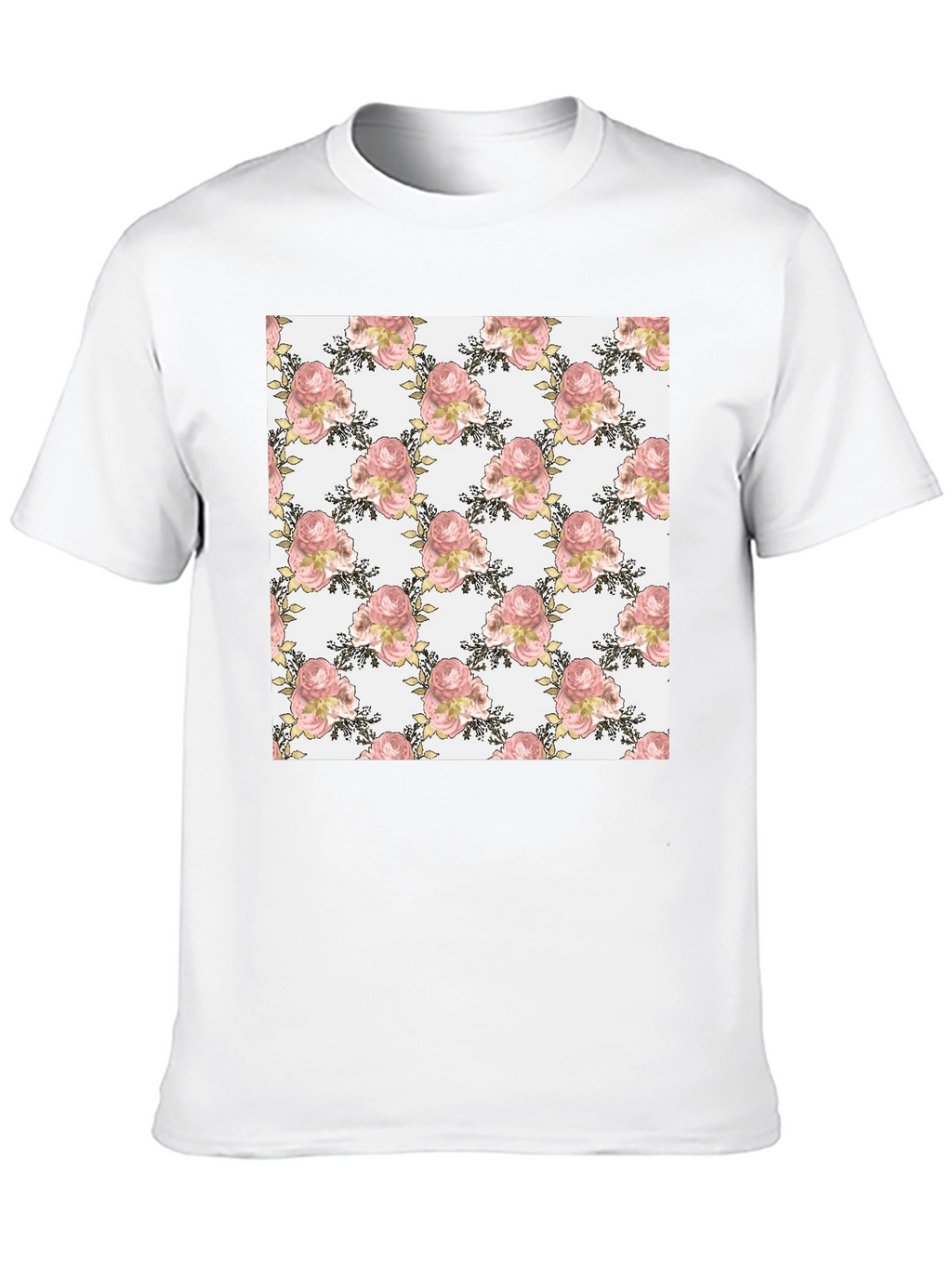 Floral Rose Pattern T-Shirt Stylish Menswear