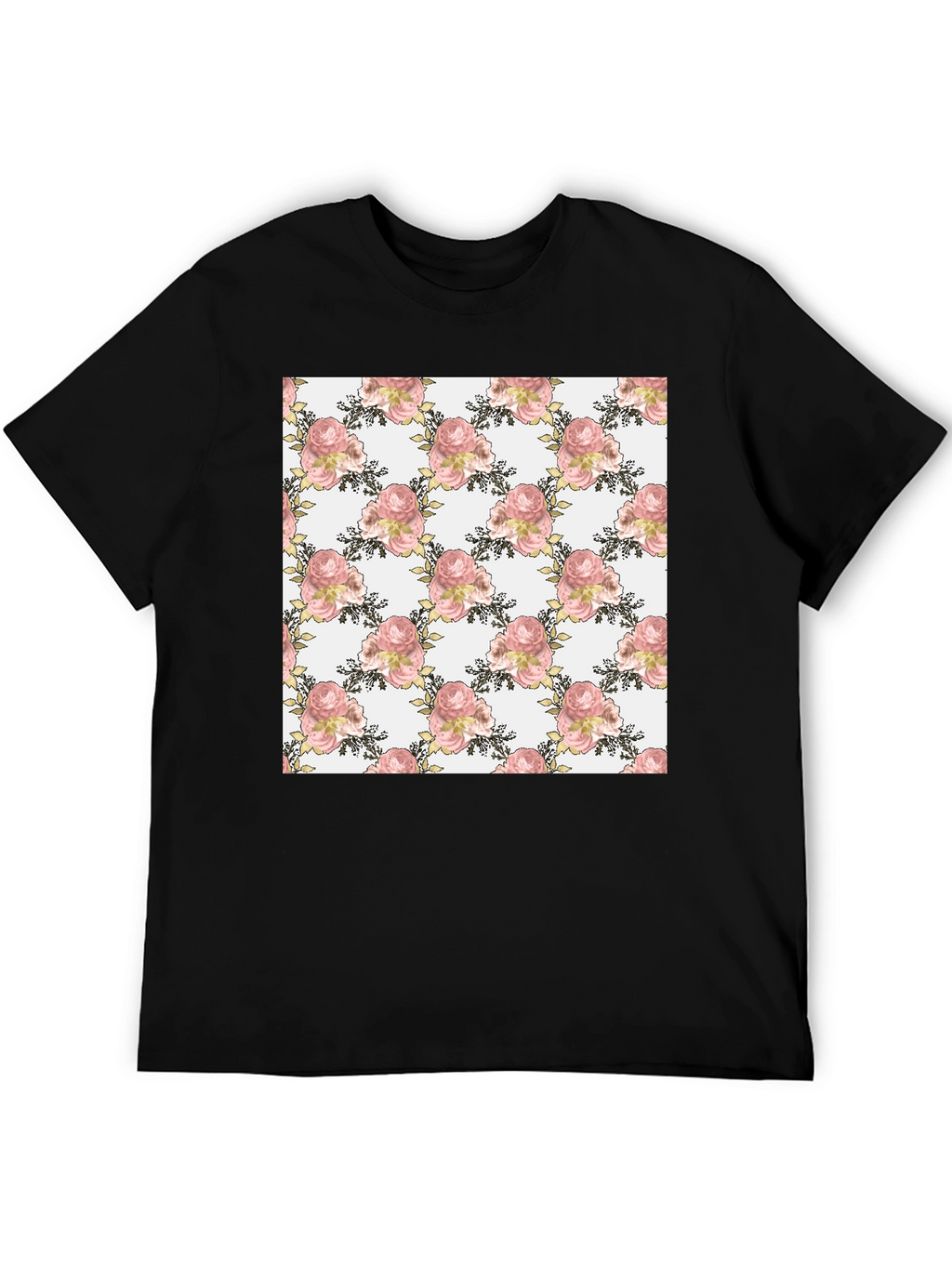Floral Rose Pattern T-Shirt Stylish Menswear