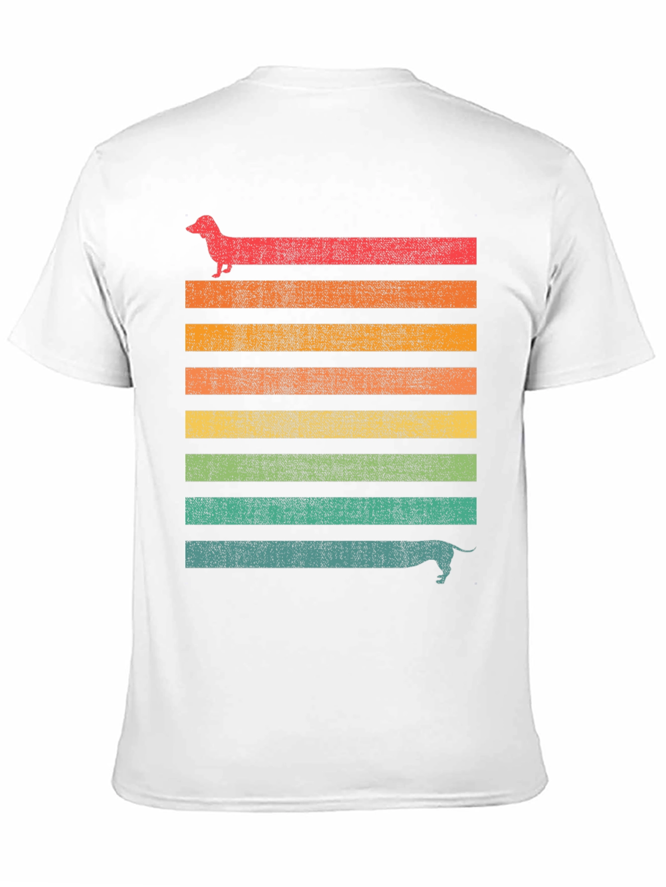 Dachshund Retro Striped Tee