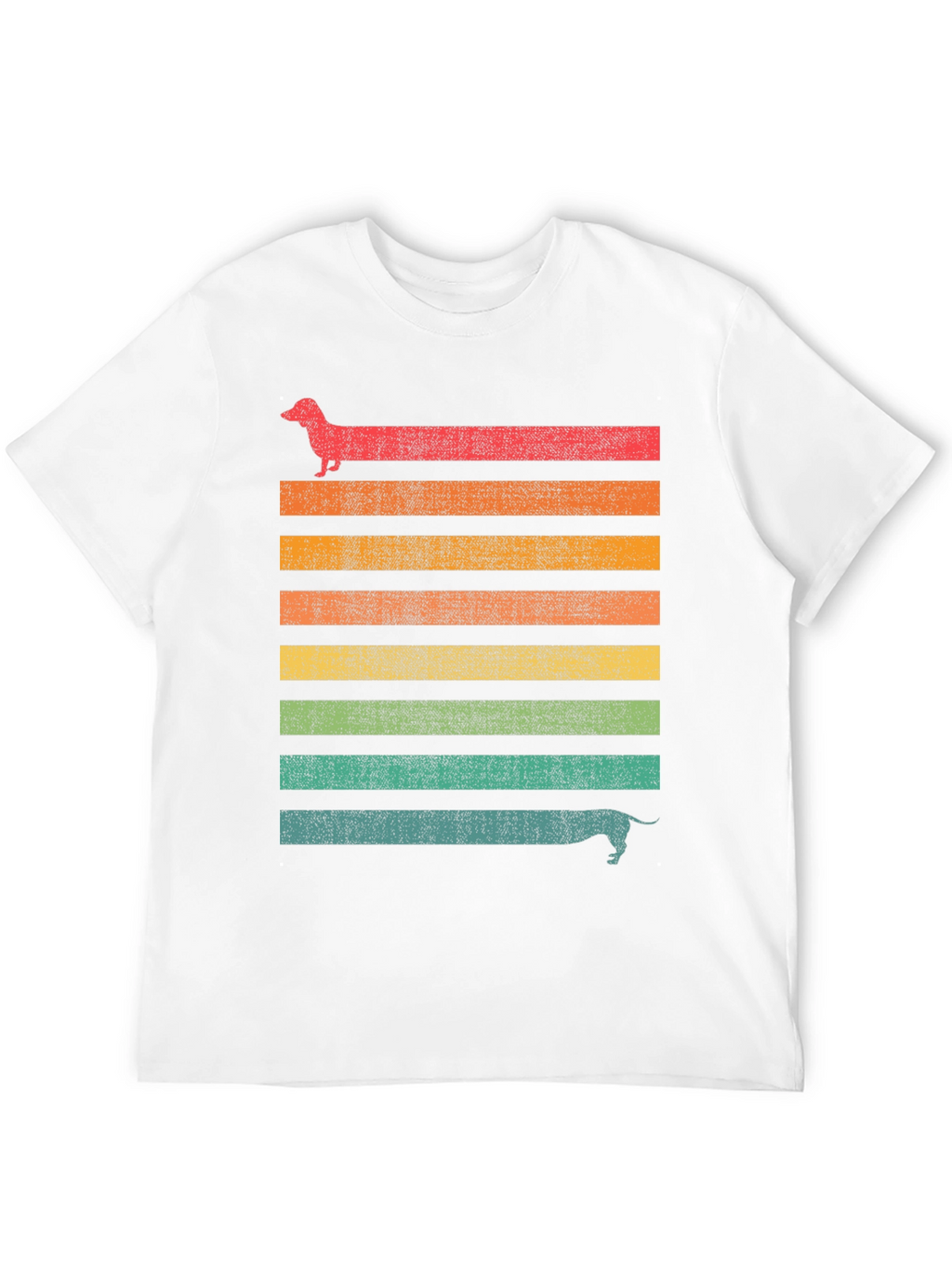 Dachshund Retro Striped Tee