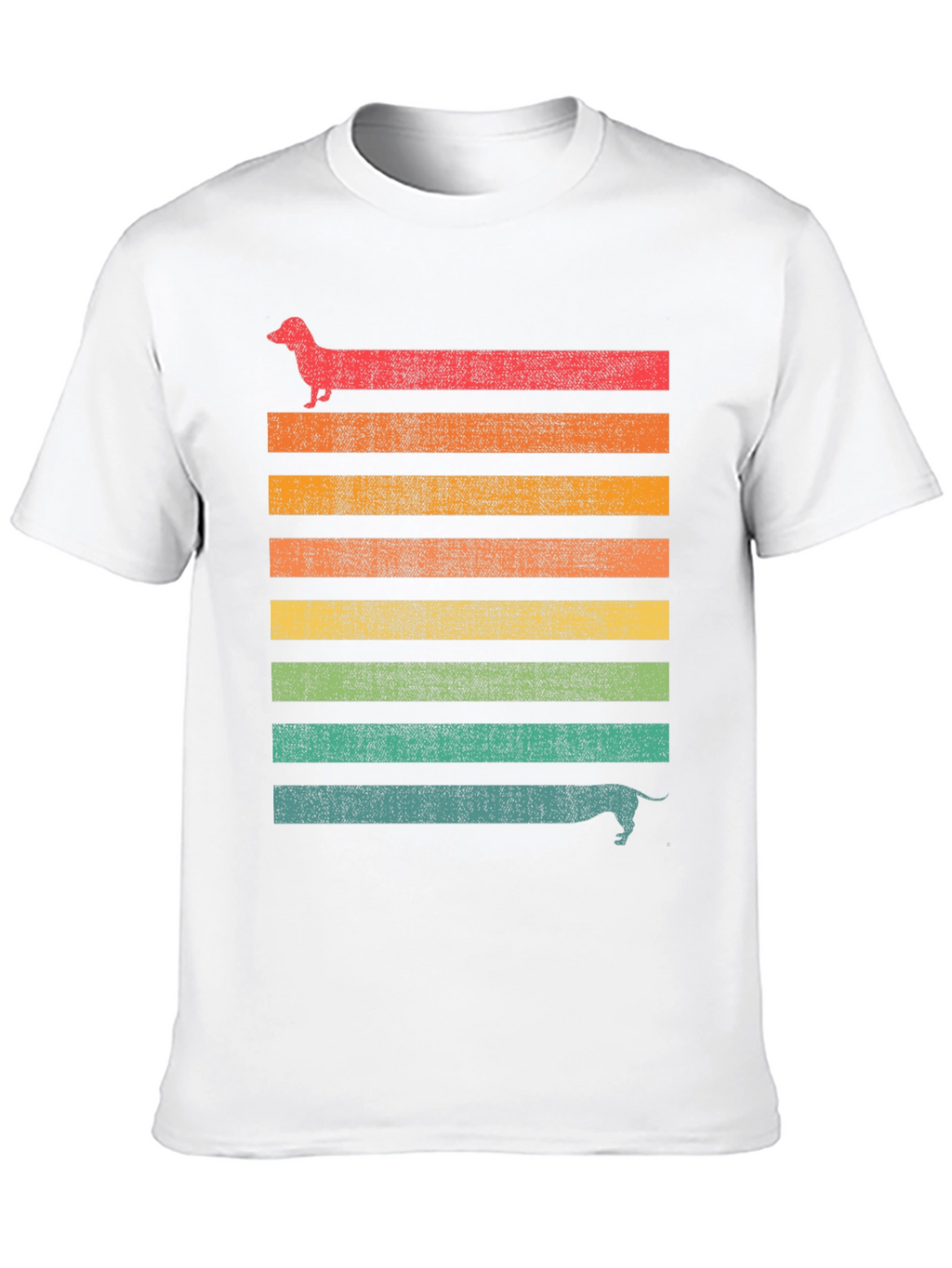 Dachshund Retro Striped Tee