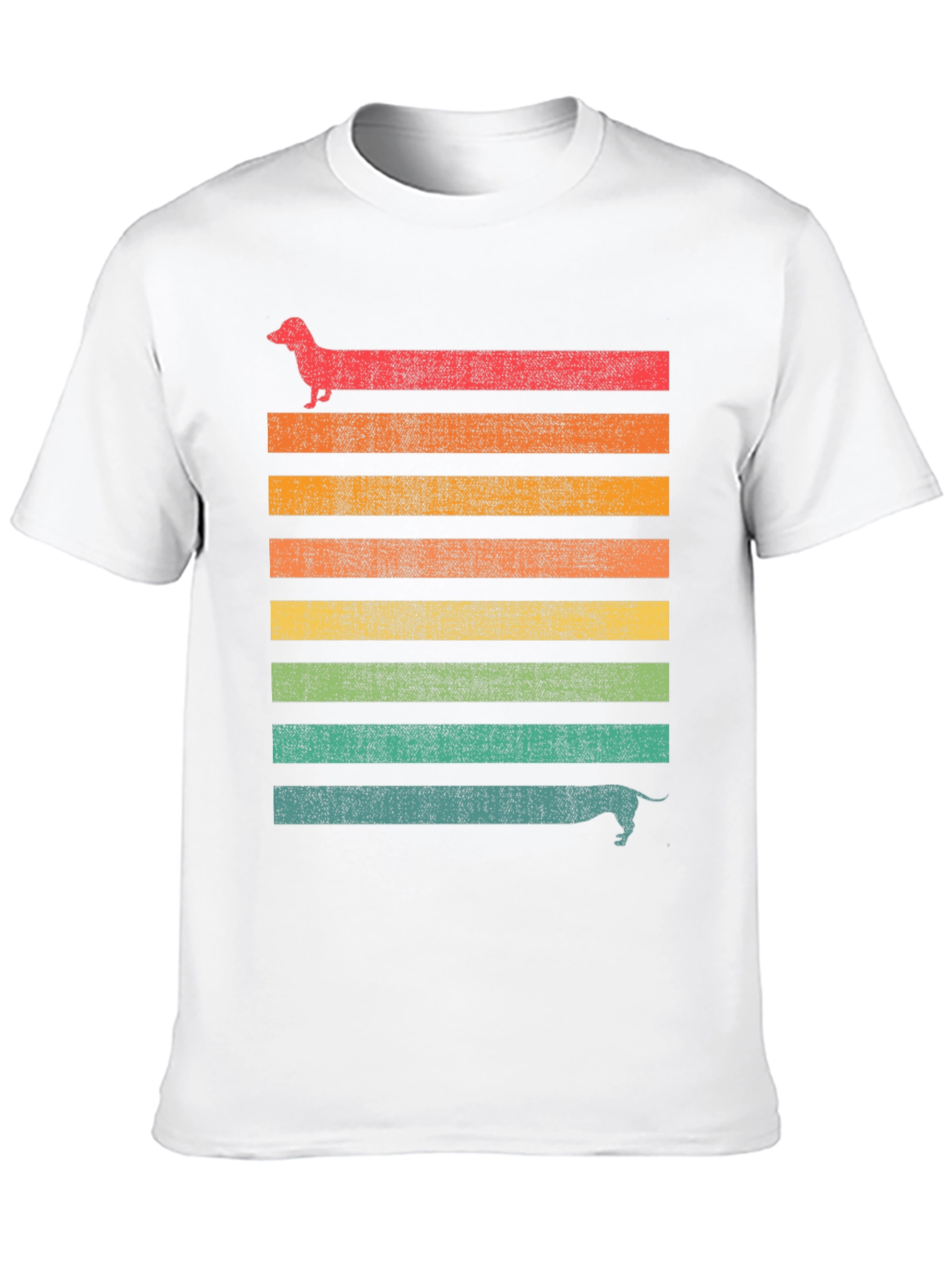 Dachshund Retro Striped Tee