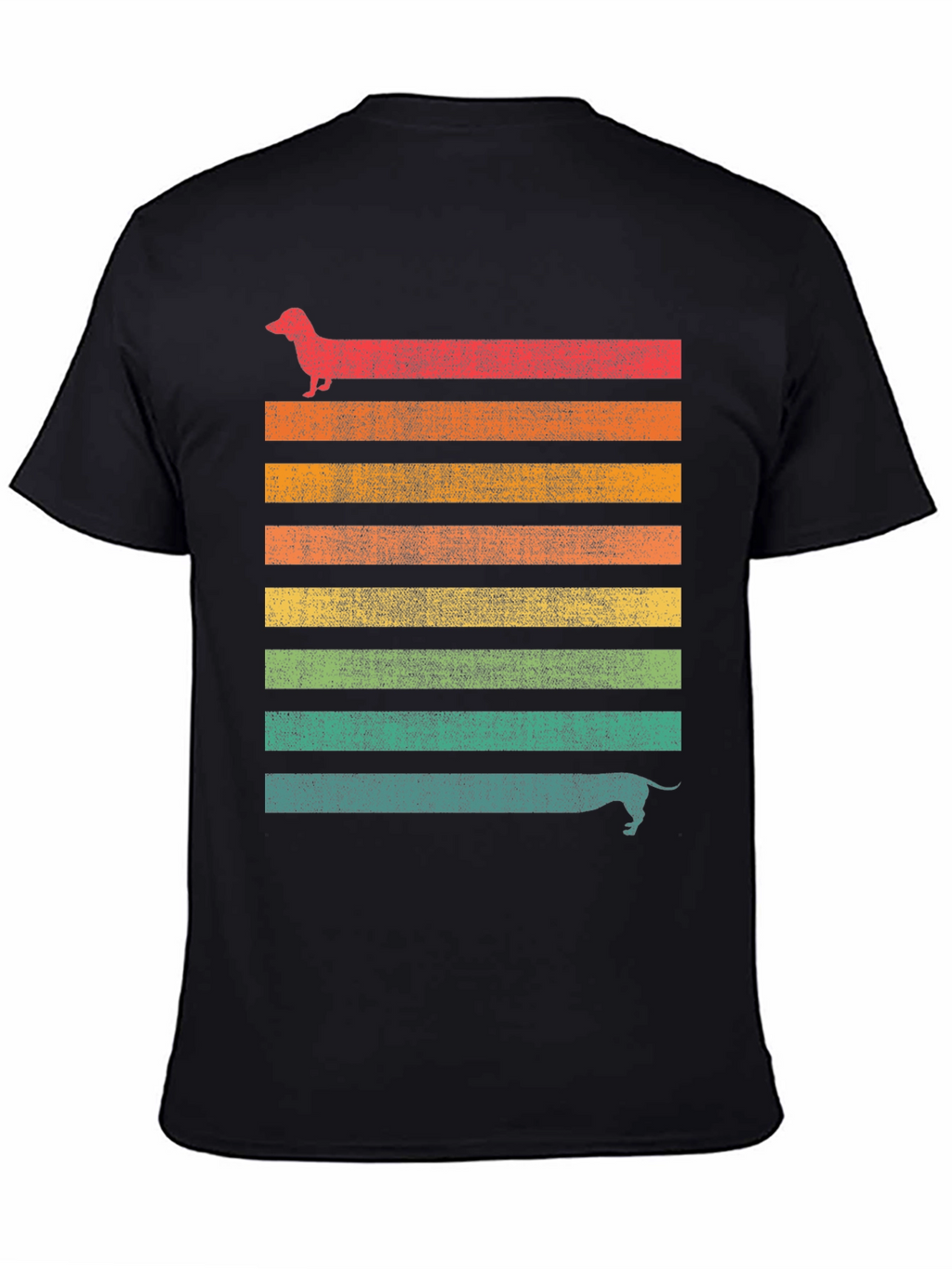 Dachshund Retro Striped Tee