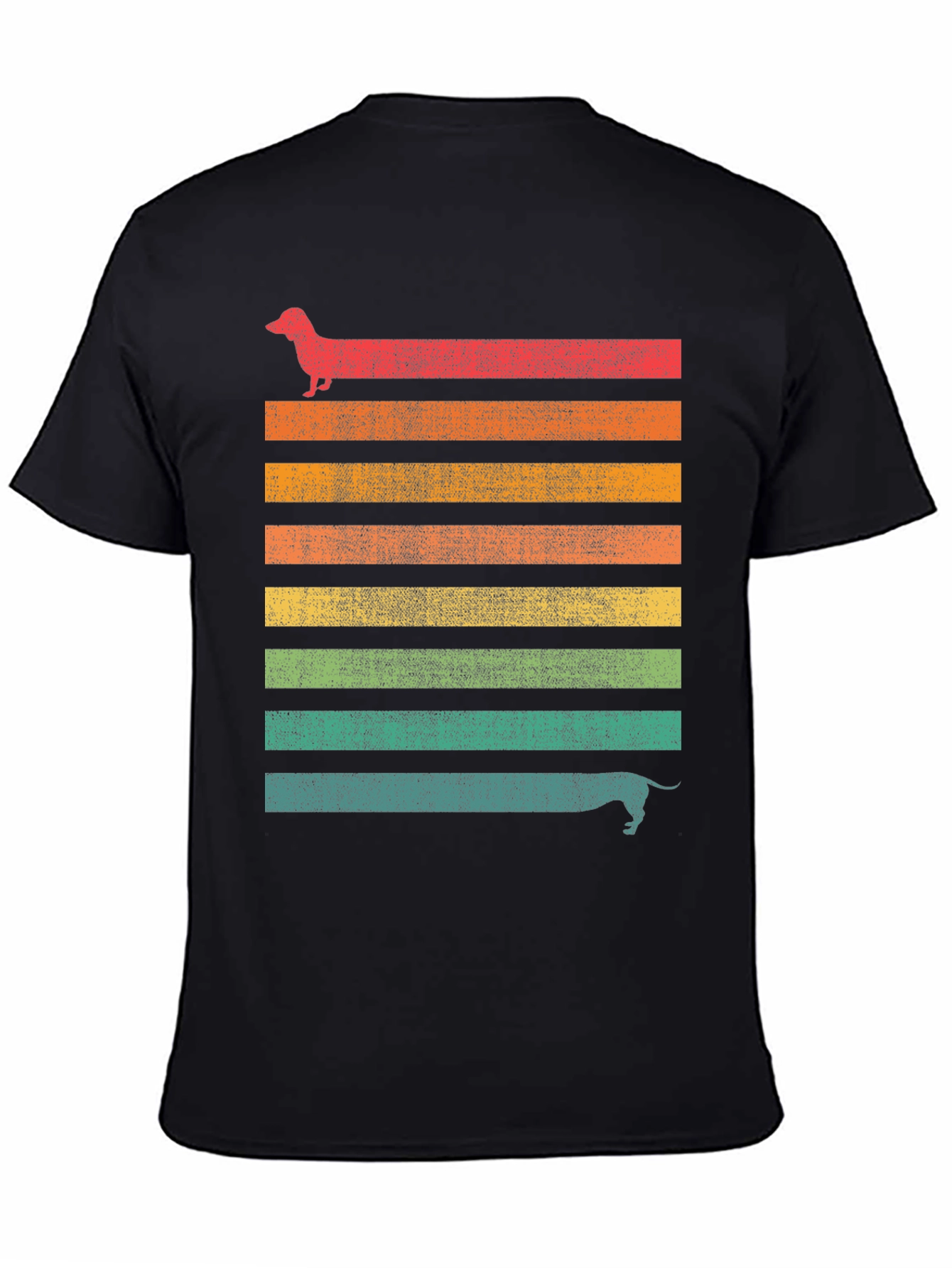 Dachshund Retro Striped Tee