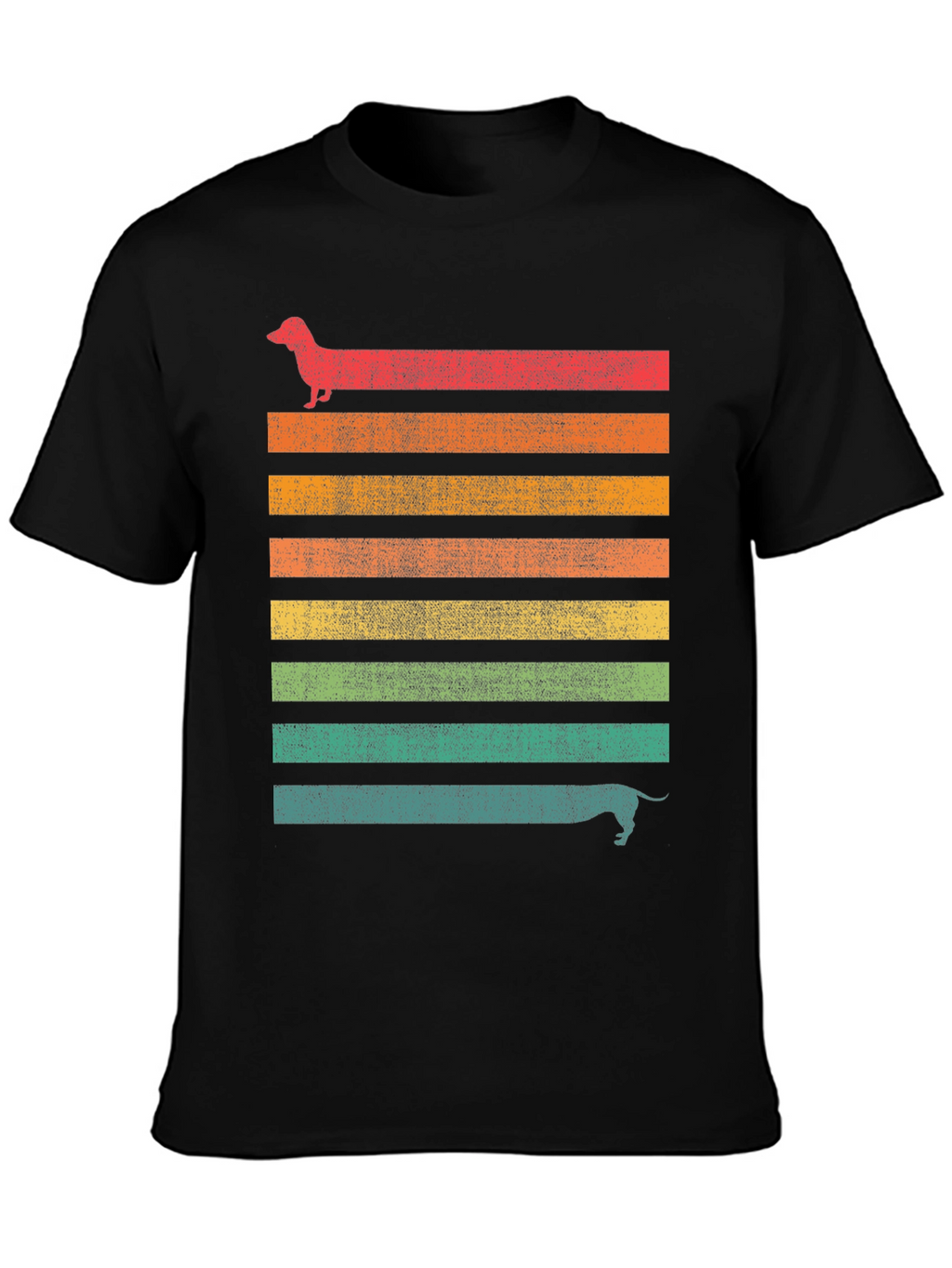 Dachshund Retro Striped Tee