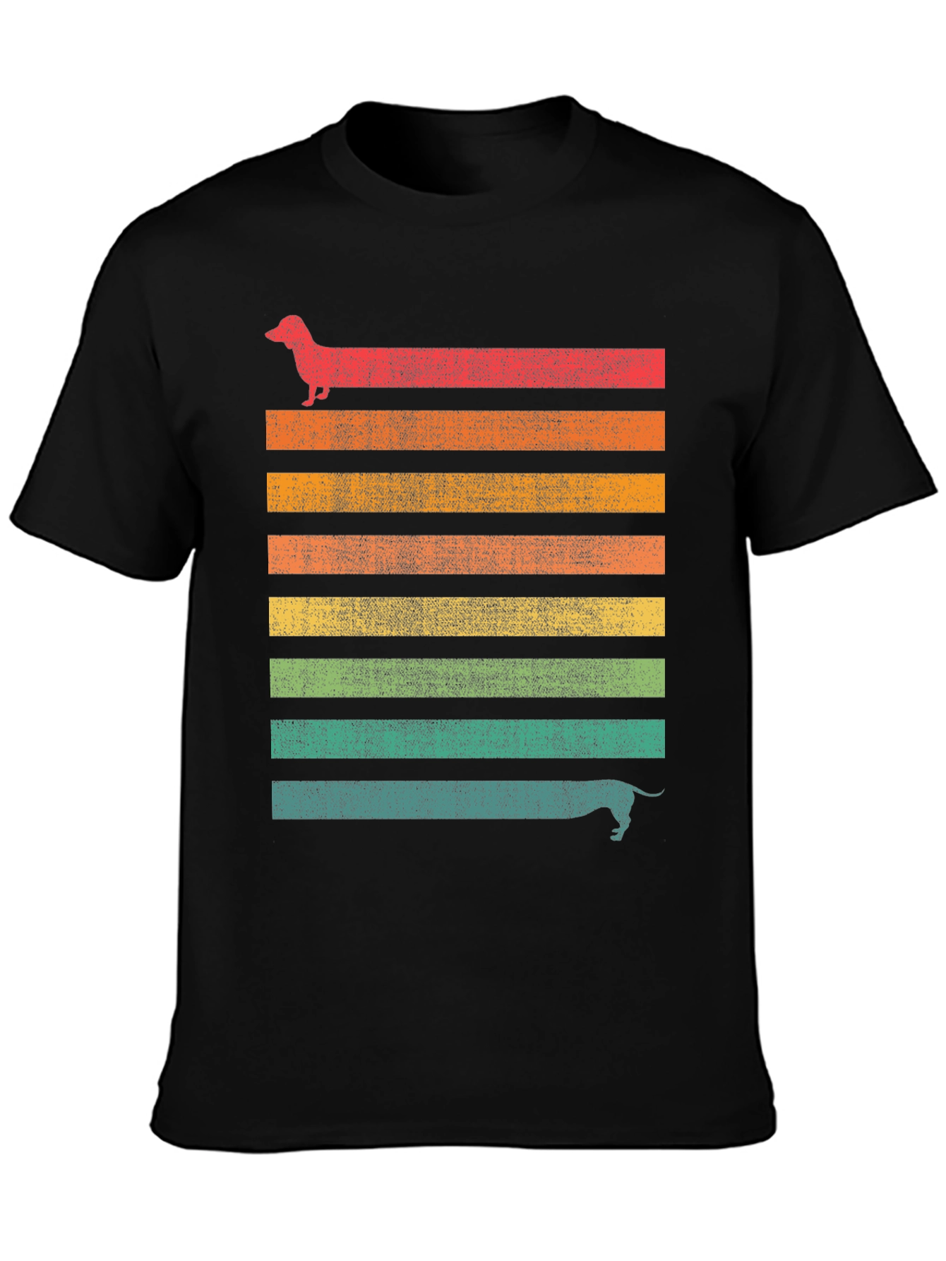 Dachshund Retro Striped Tee