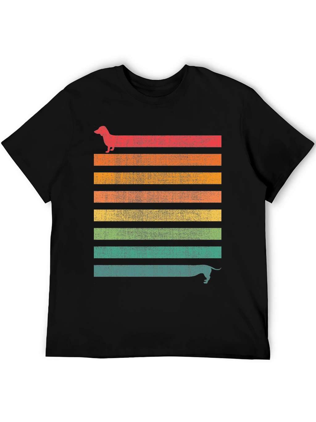 Dachshund Retro Striped Tee