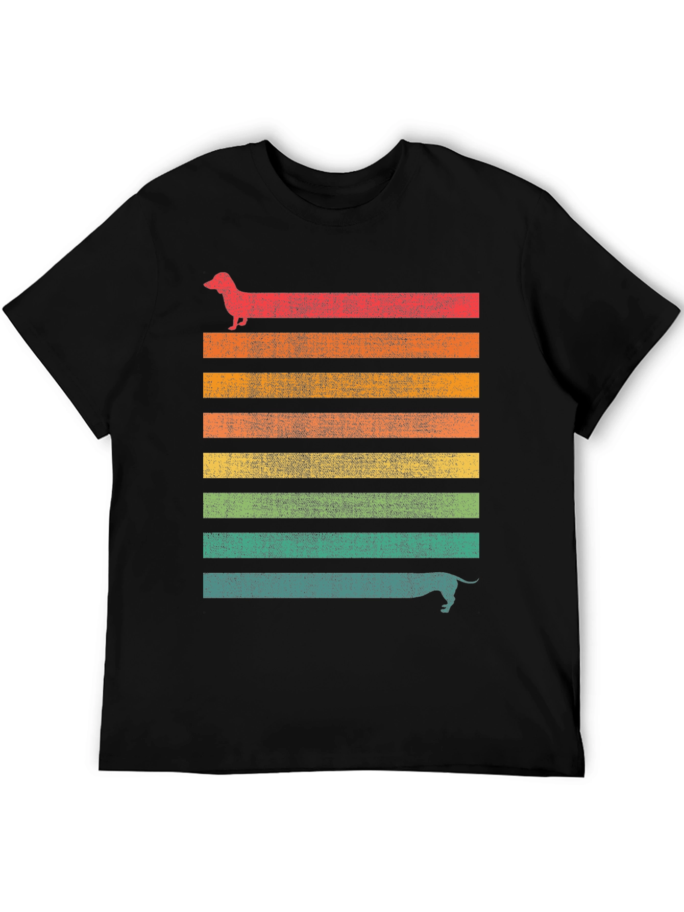 Dachshund Retro Striped Tee