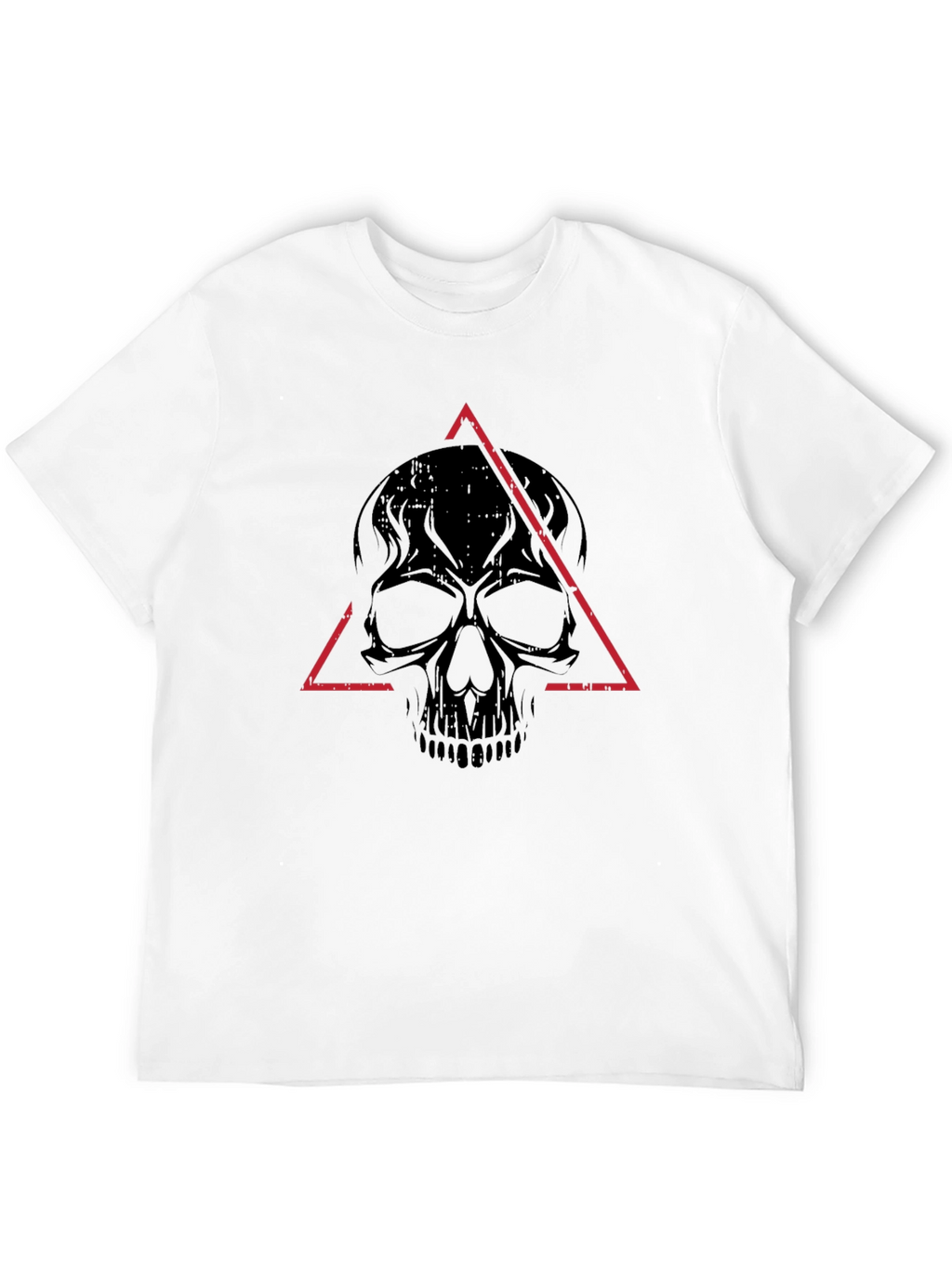 Edgy Skull Triangle Graphic Tee - Black