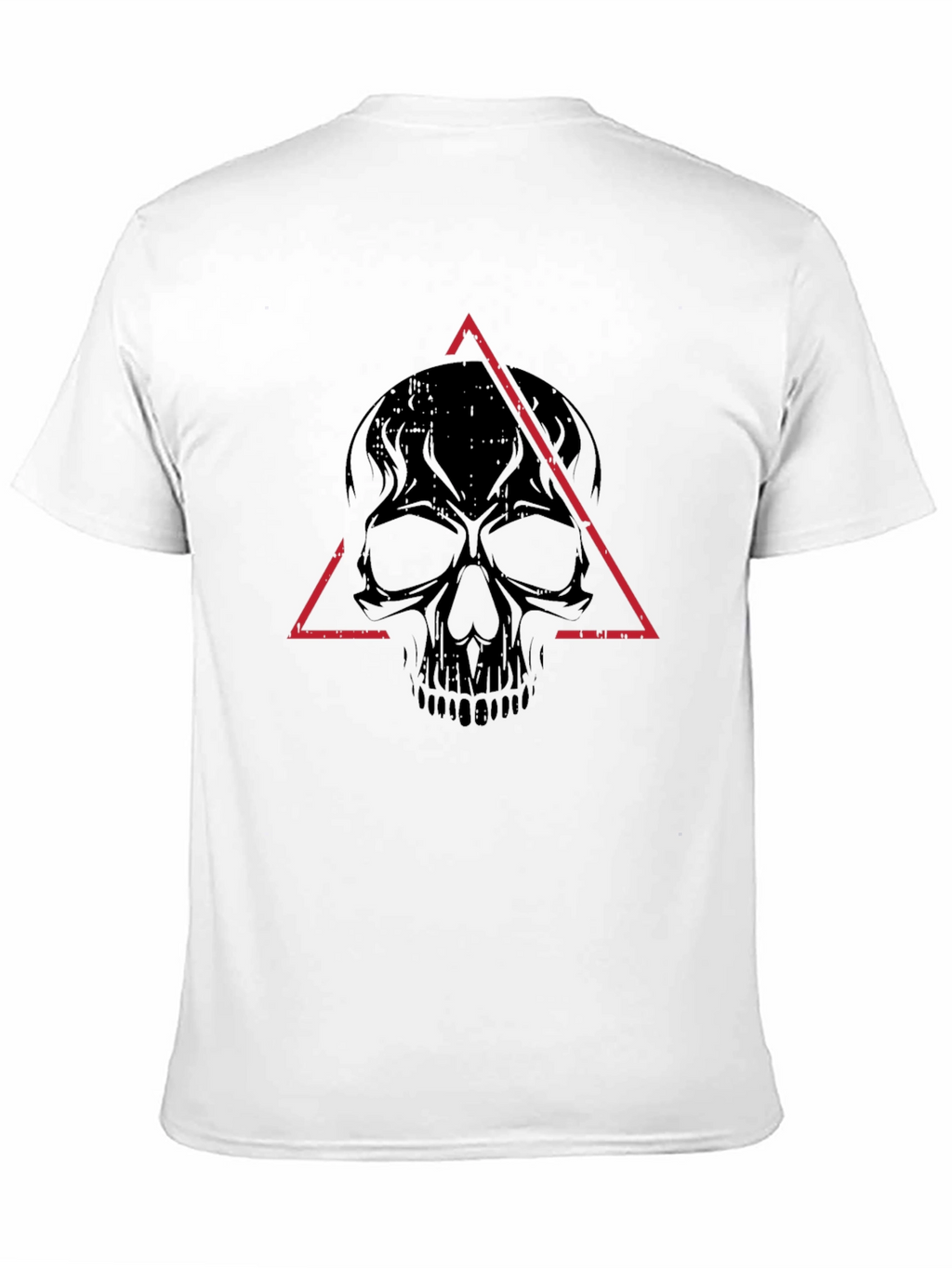 Edgy Skull Triangle Graphic Tee - Black