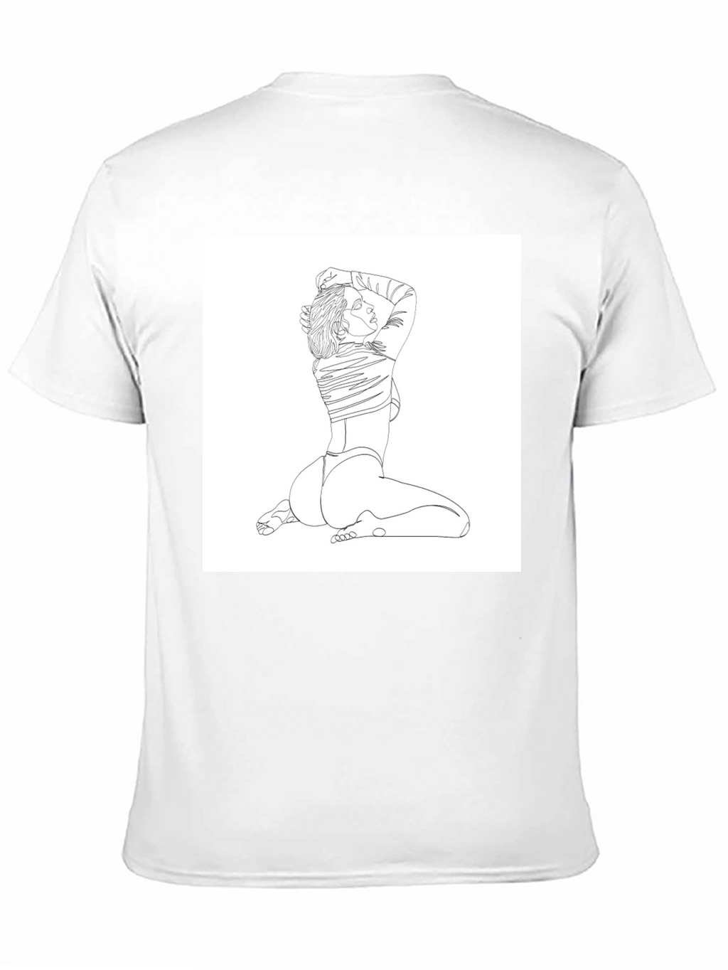 Line Art Woman Graphic Tee - Black