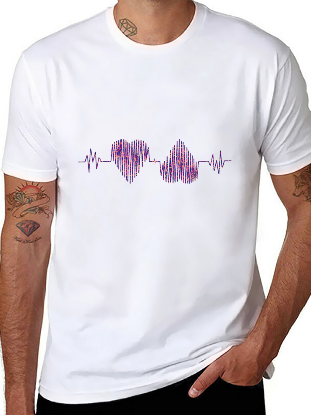 Heartbeat Rhythm Graphic Tee - Trendy Casual Style