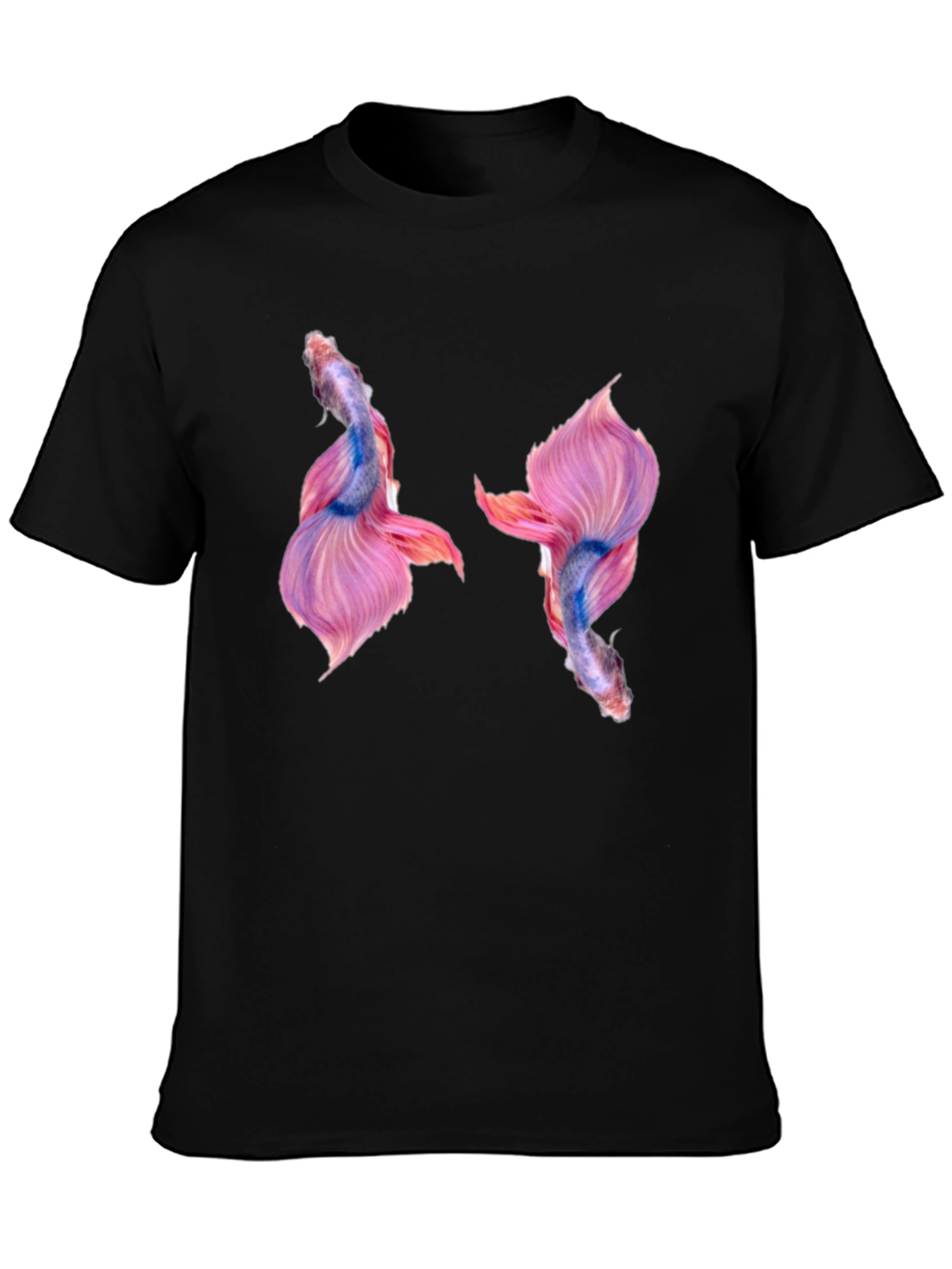 Betta Fish Graphic Print Black T-Shirt