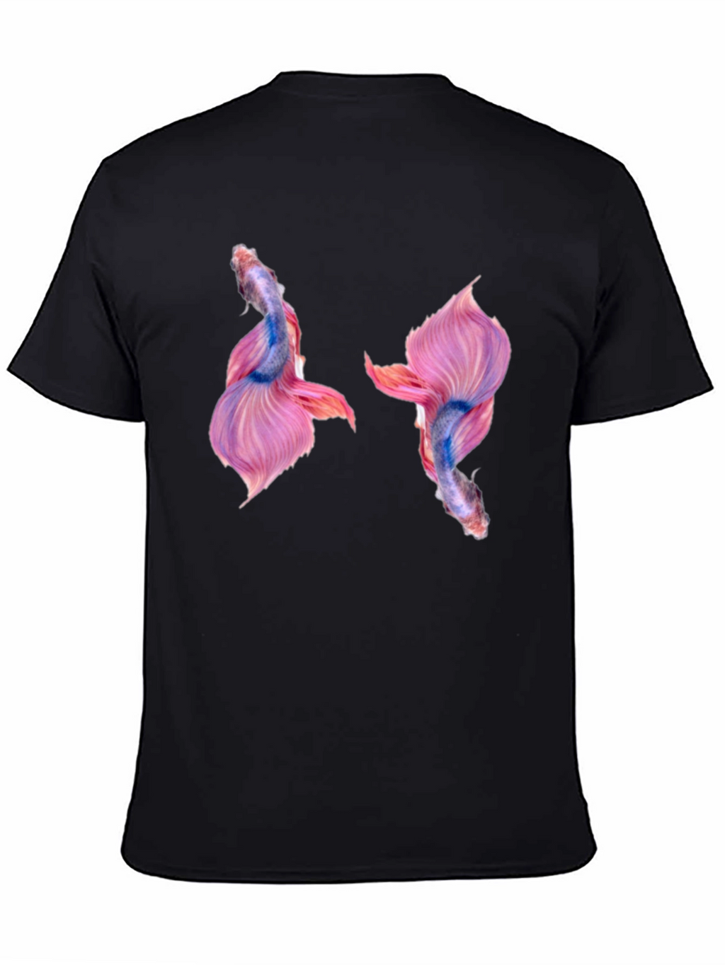 Betta Fish Graphic Print Black T-Shirt