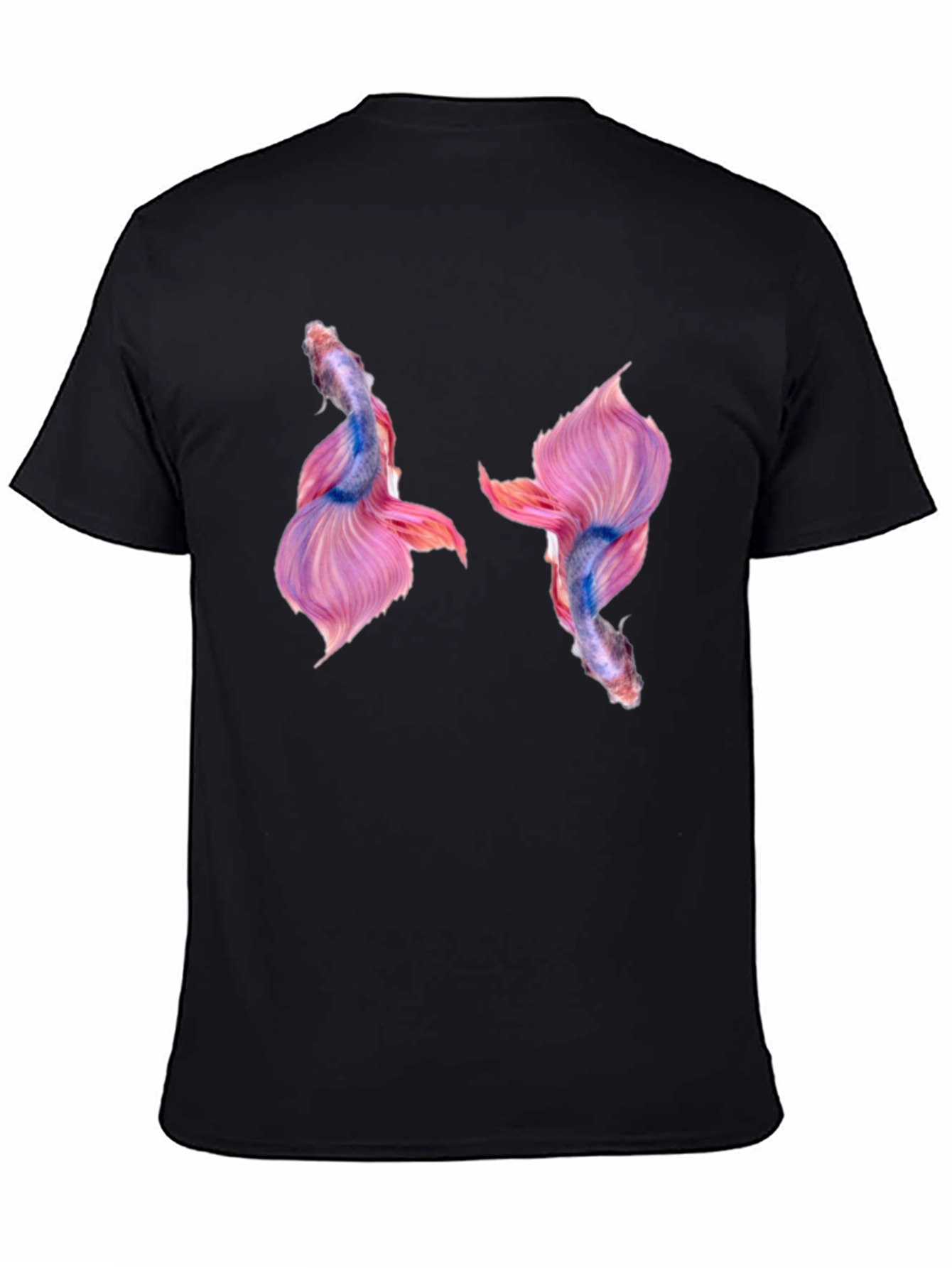 Betta Fish Graphic Print Black T-Shirt
