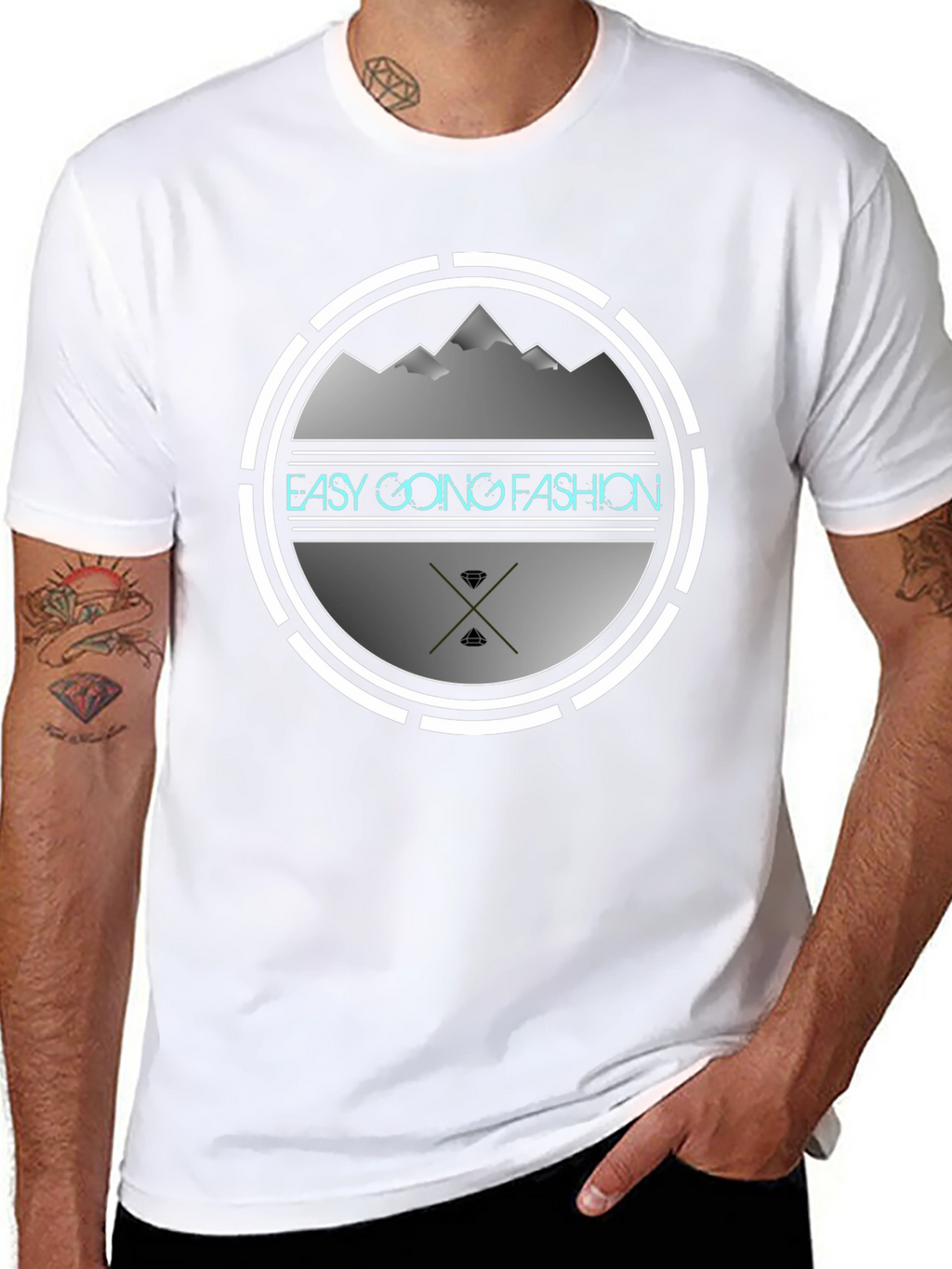 Easy Going Fashion Graphic Tee - Black