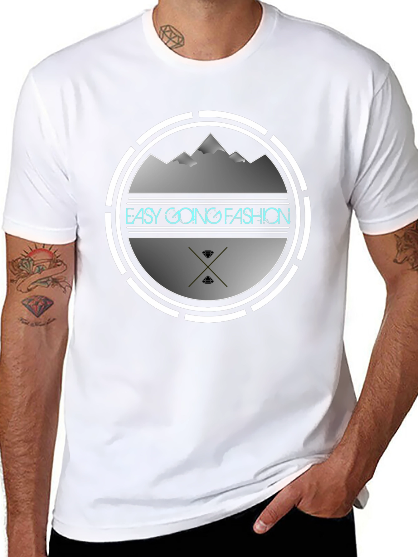 Easy Going Fashion Graphic Tee - Black