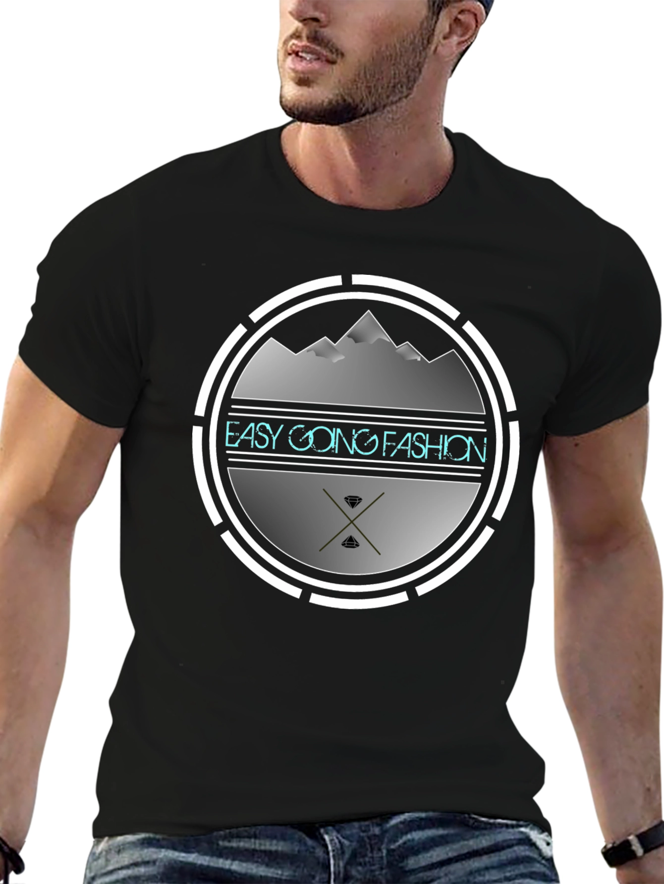 Easy Going Fashion Graphic Tee - Black