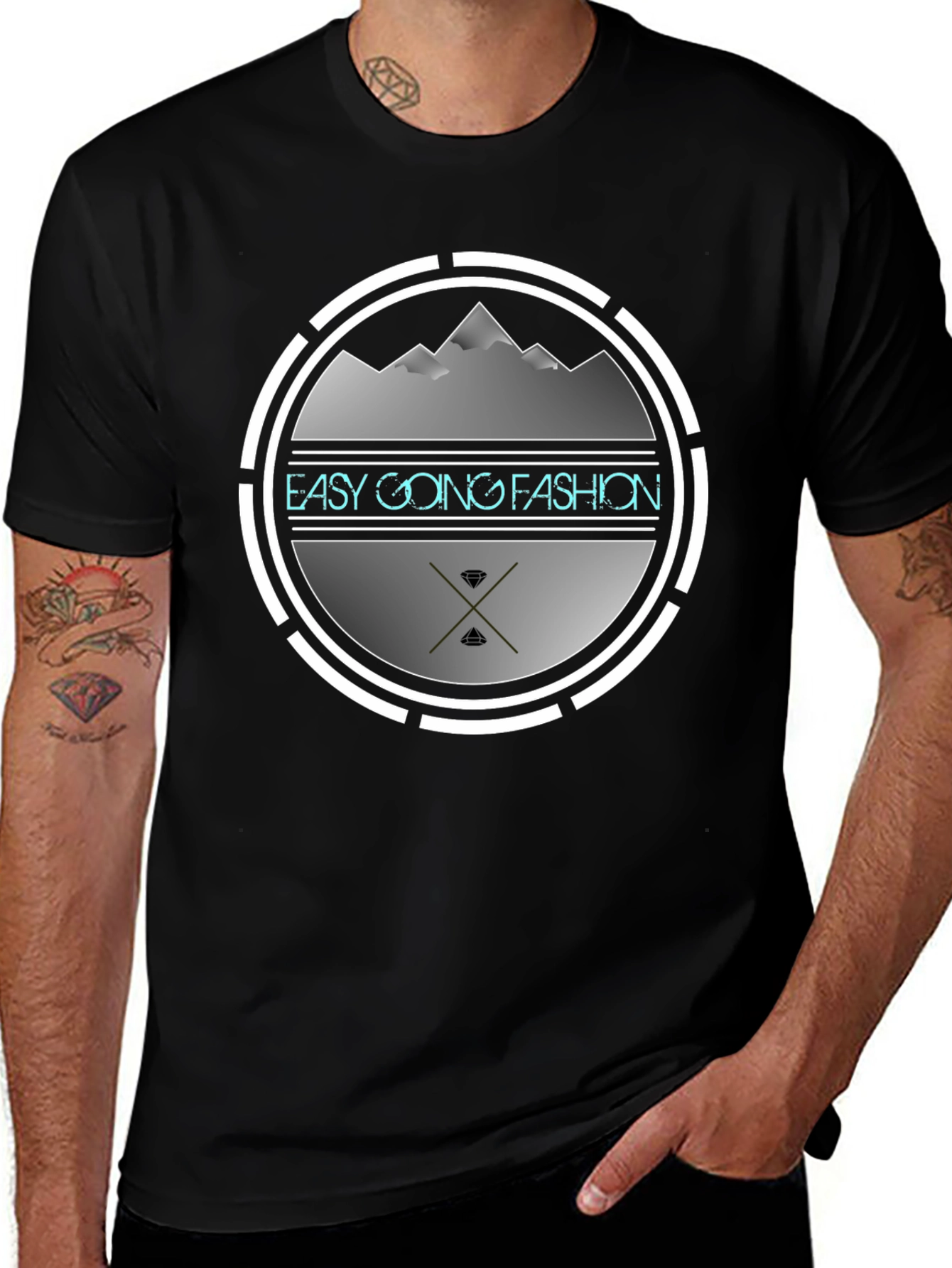 Easy Going Fashion Graphic Tee - Black