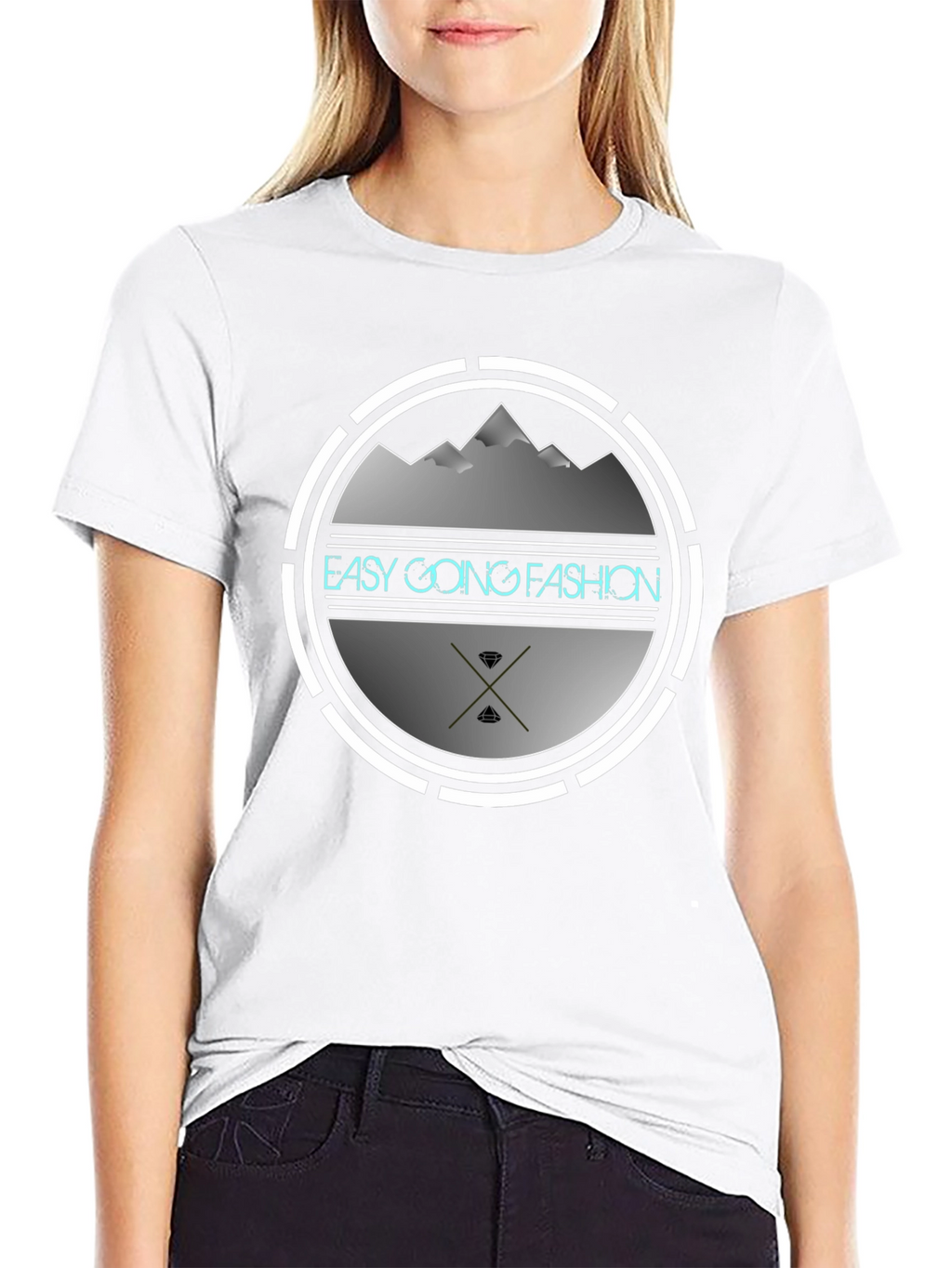 Easy Going Fashion Graphic Tee - Black