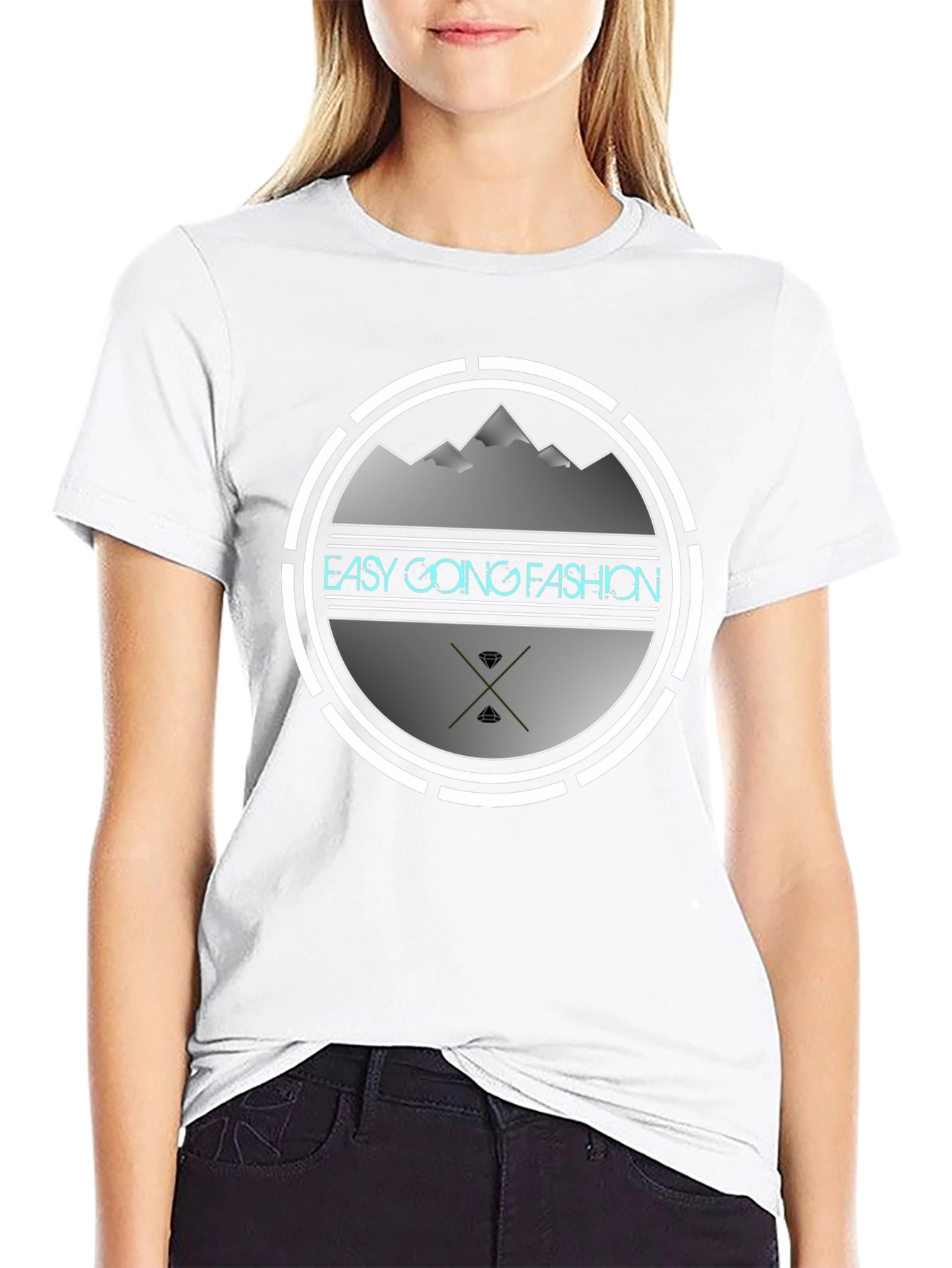 Easy Going Fashion Graphic Tee - Black