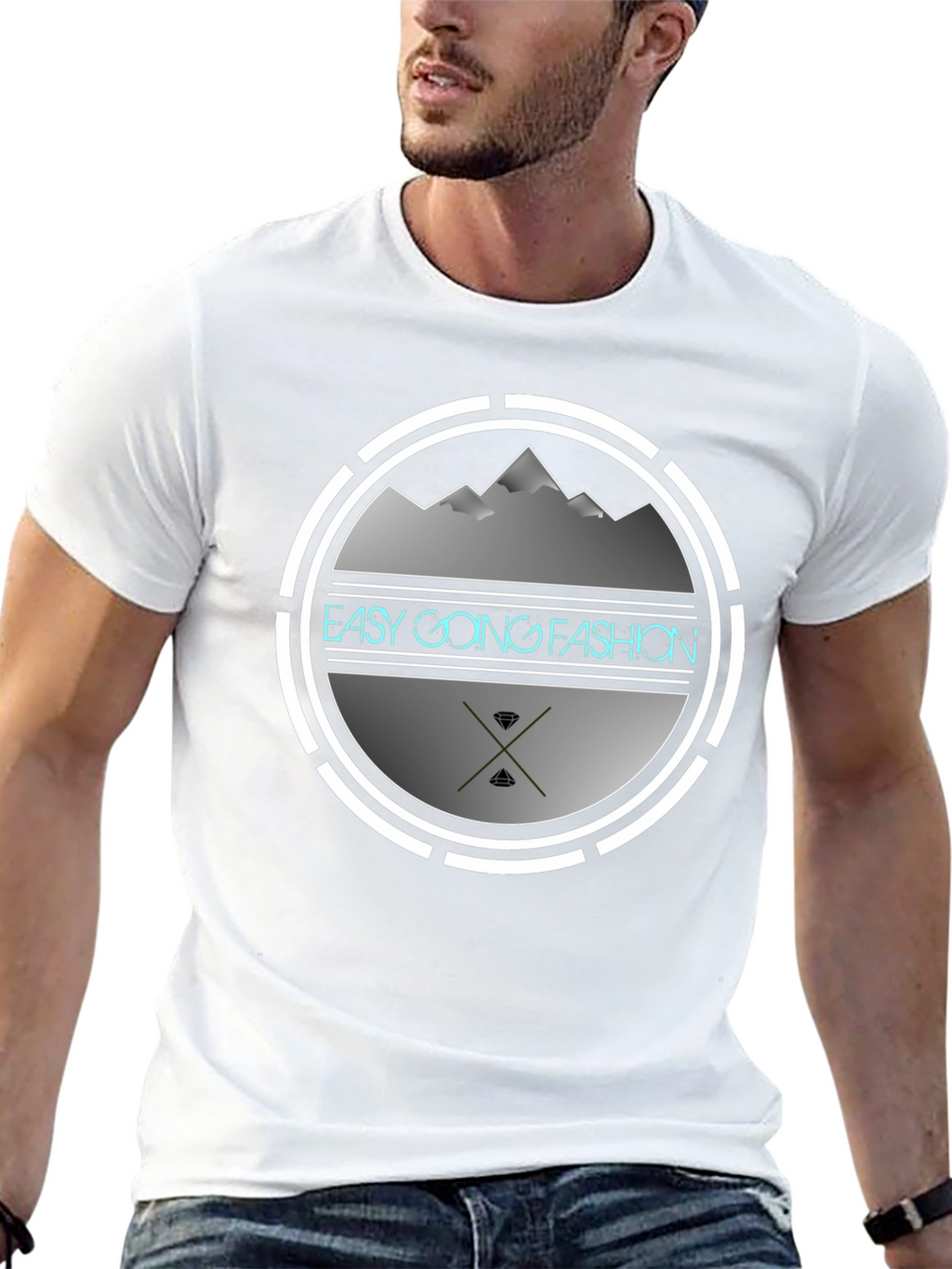 Easy Going Fashion Graphic Tee - Black