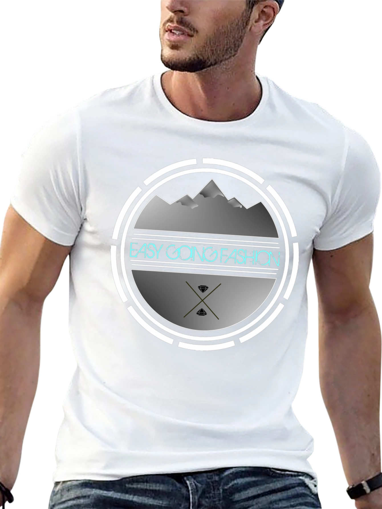 Easy Going Fashion Graphic Tee - Black