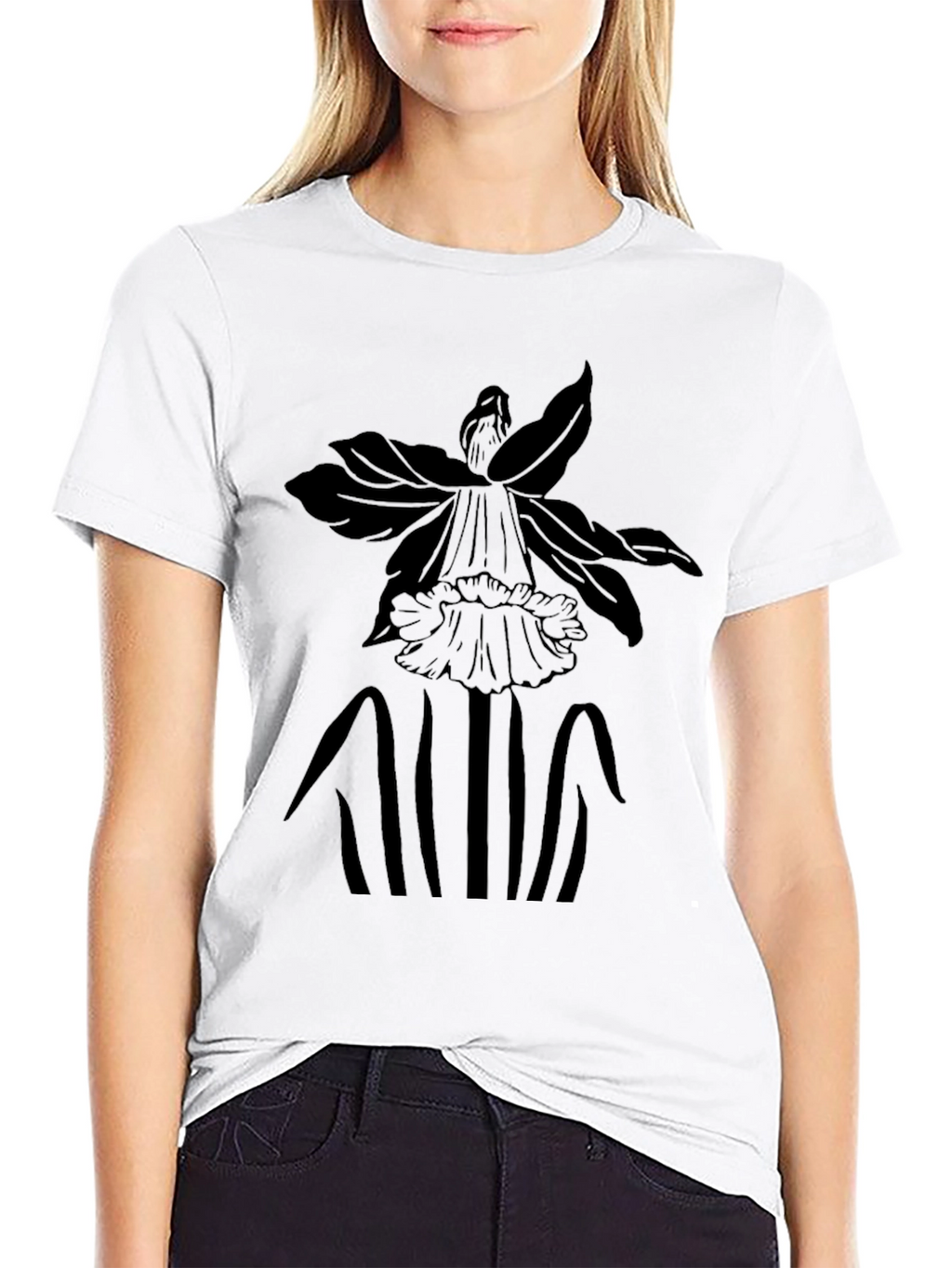 Floral Graphic Black T-Shirt