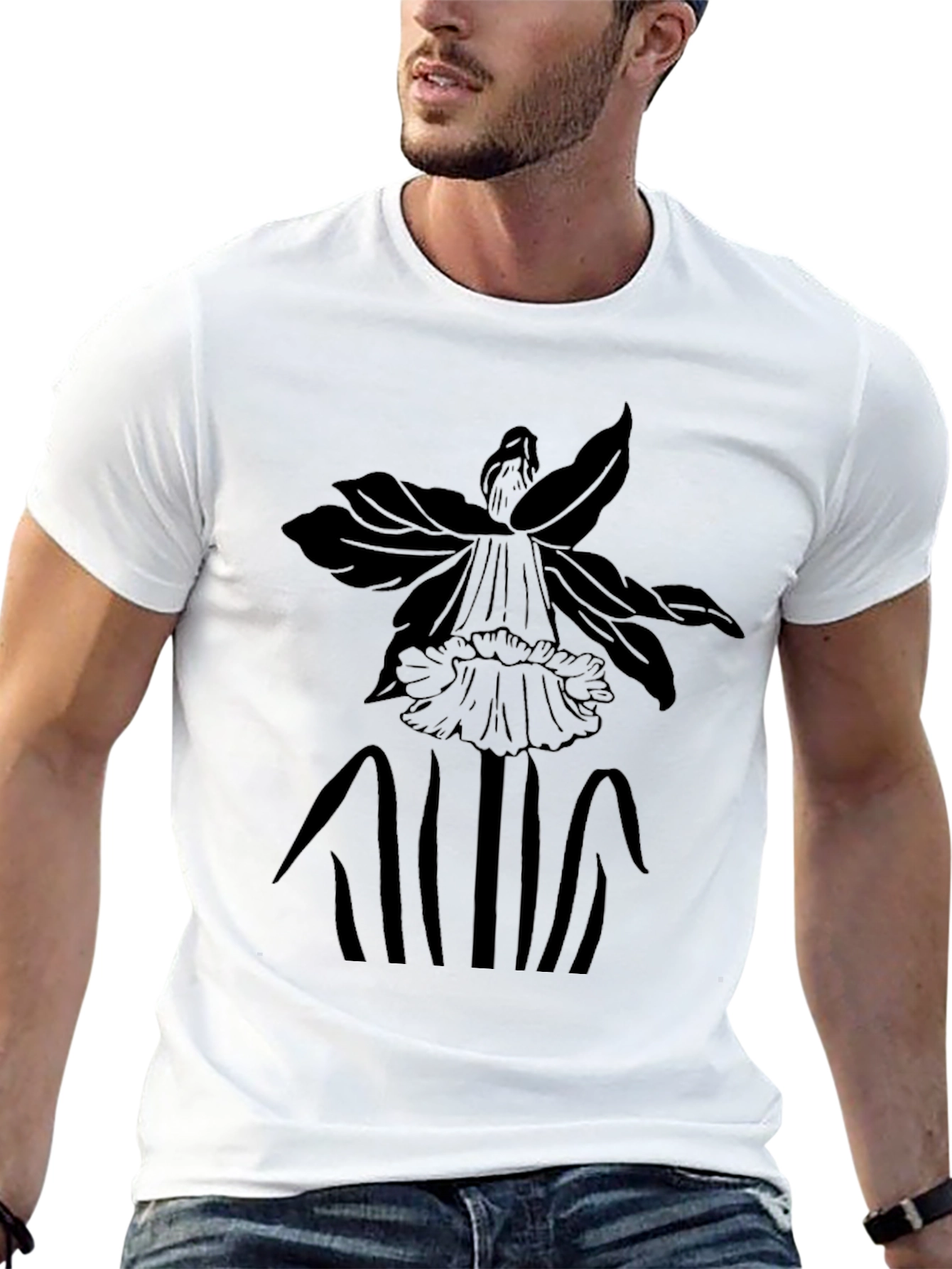 Floral Graphic Black T-Shirt