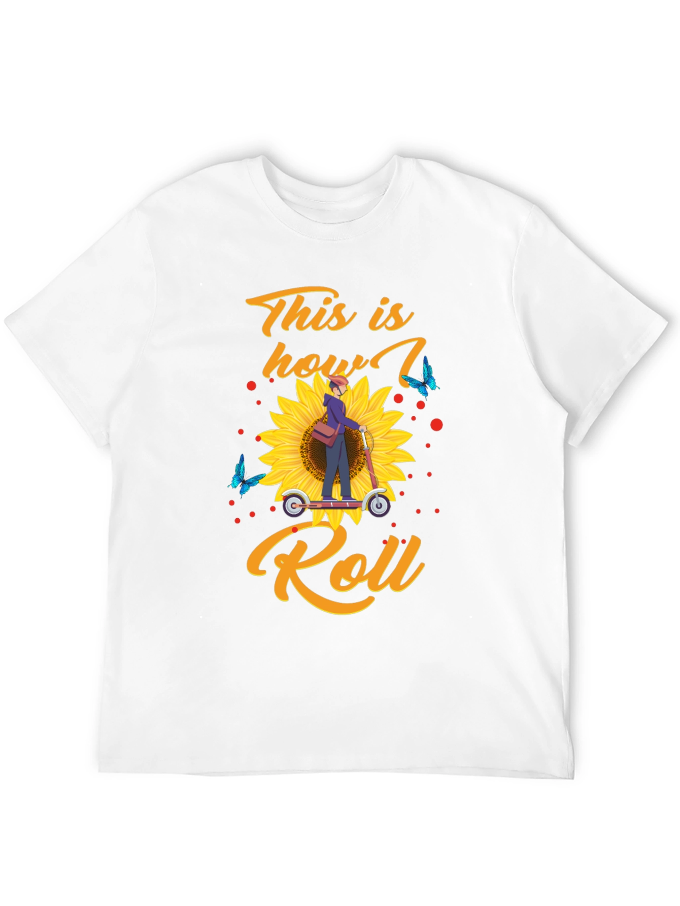 This is How I Roll T-Shirt: Sunflower Scooter Design