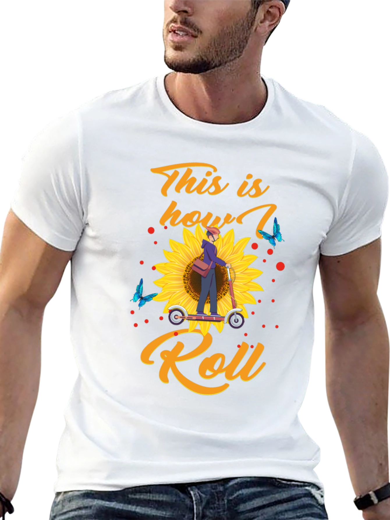 This is How I Roll T-Shirt: Sunflower Scooter Design
