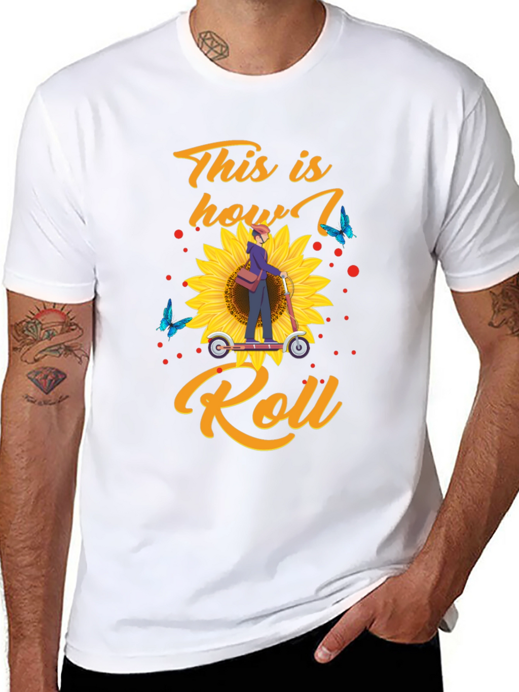 This is How I Roll T-Shirt: Sunflower Scooter Design