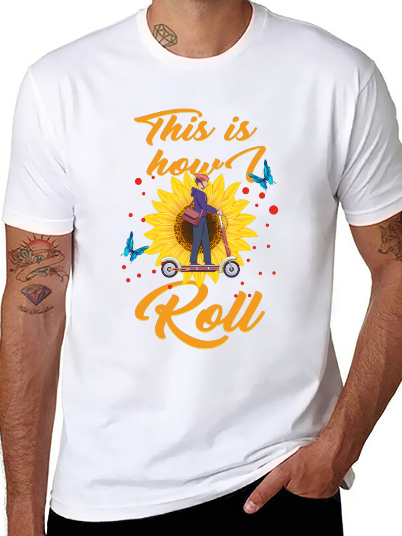 This is How I Roll T-Shirt: Sunflower Scooter Design