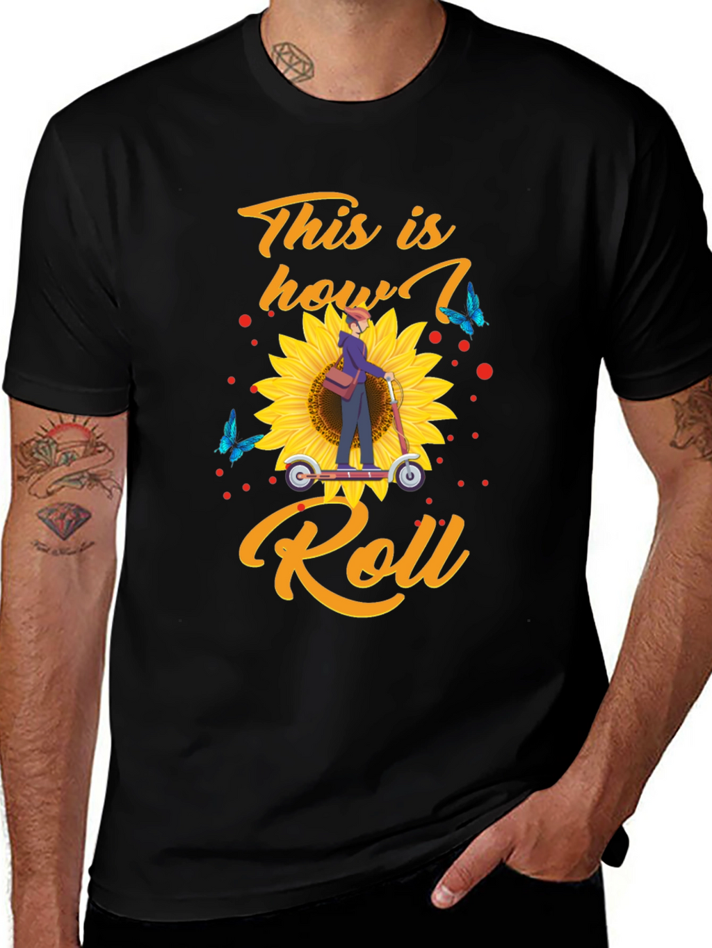This is How I Roll T-Shirt: Sunflower Scooter Design