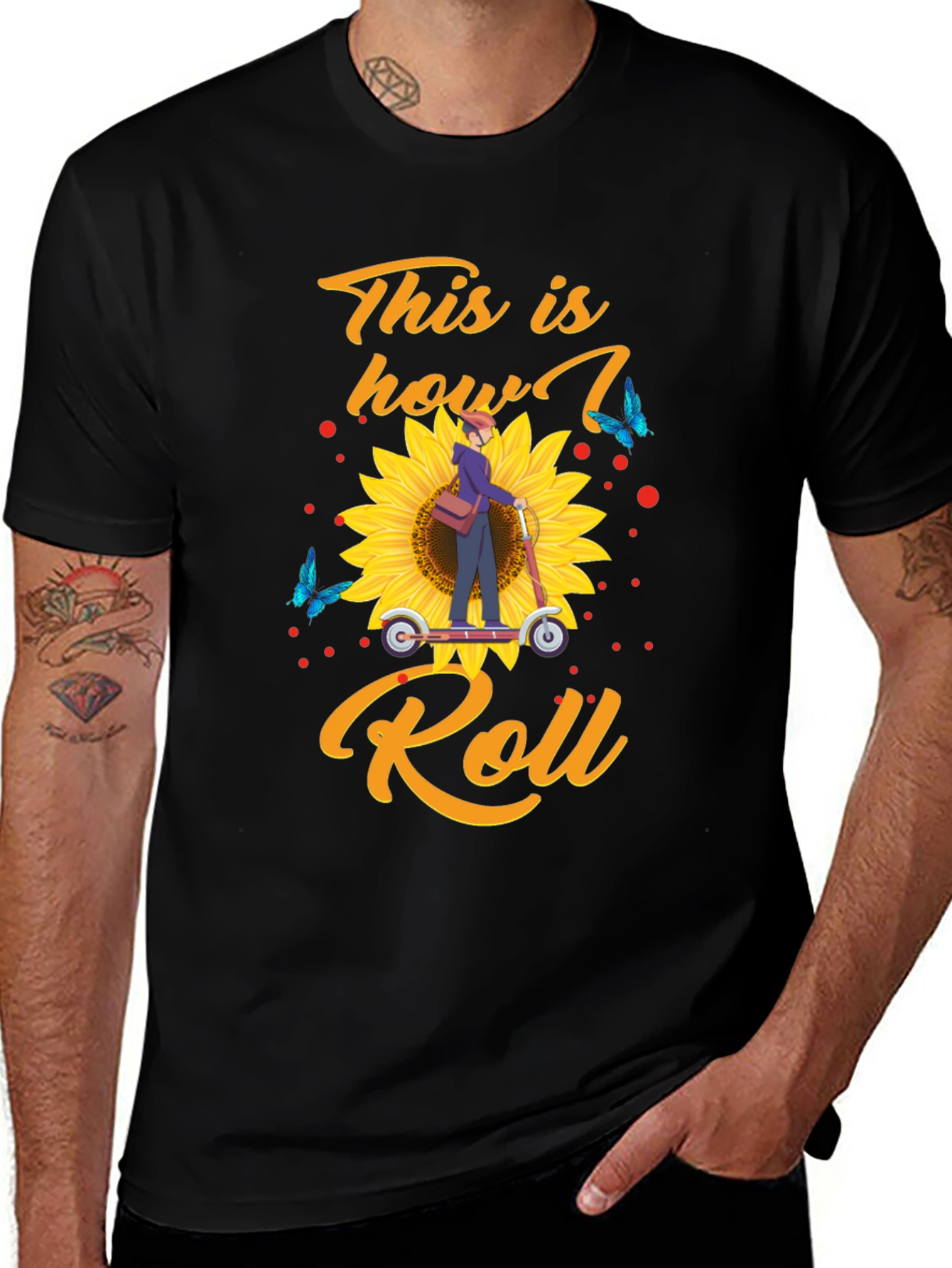 This is How I Roll T-Shirt: Sunflower Scooter Design