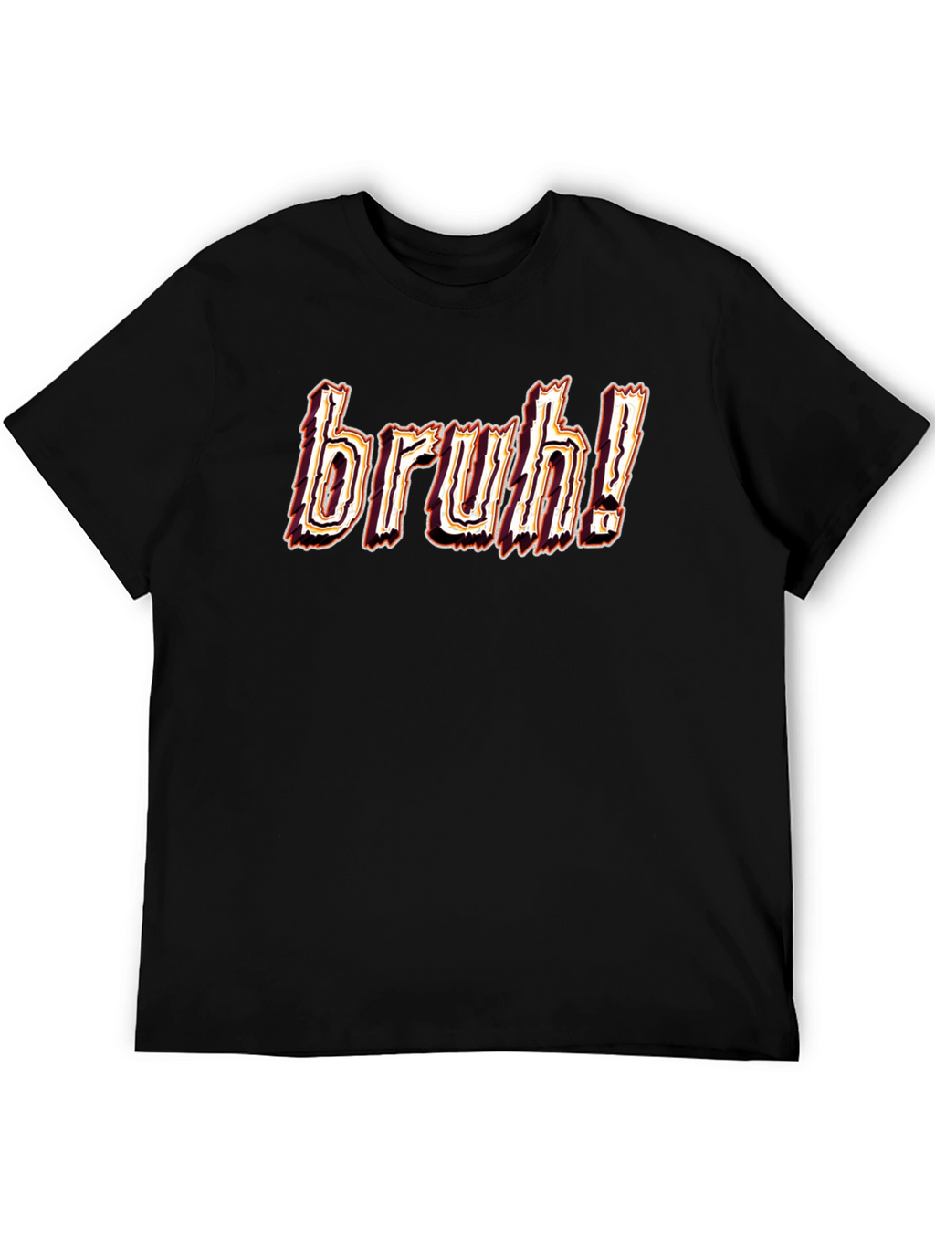 Bruh! Graphic Tee - Black Cotton Blend