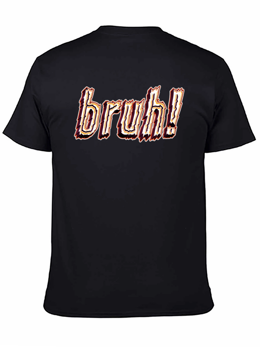 Bruh! Graphic Tee - Black Cotton Blend