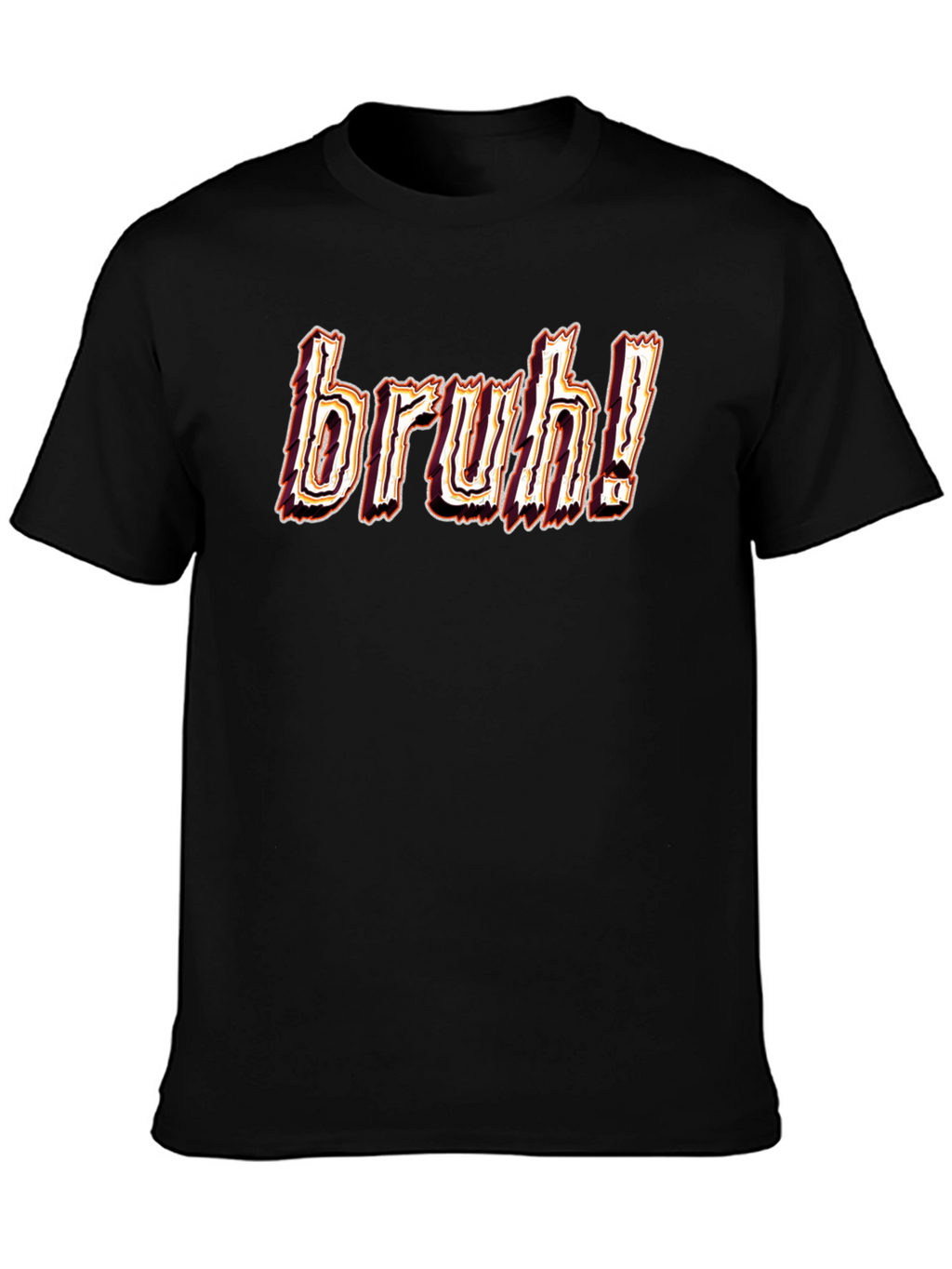 Bruh! Graphic Tee - Black Cotton Blend