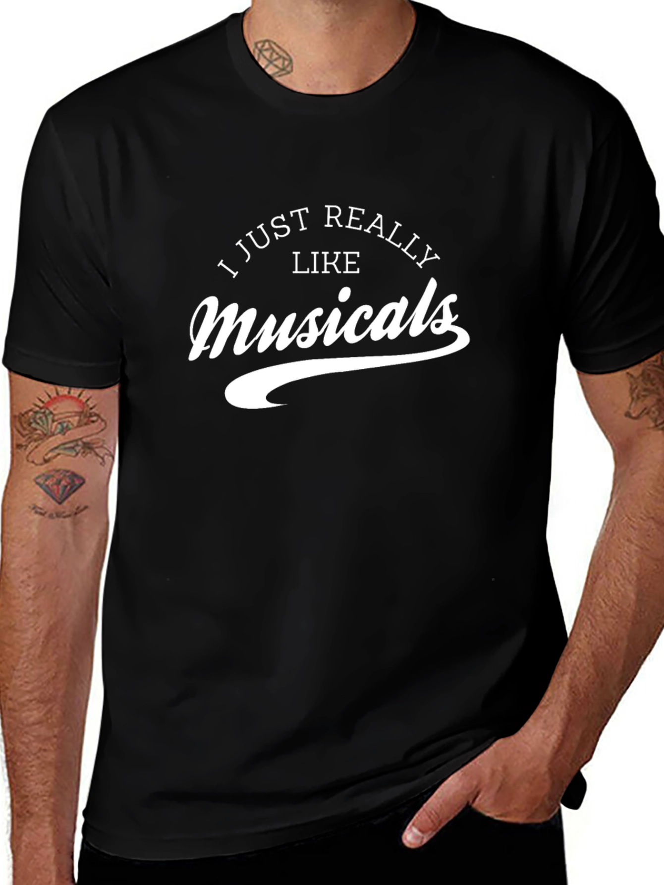 I Just Really Like Musicals Black T-Shirt