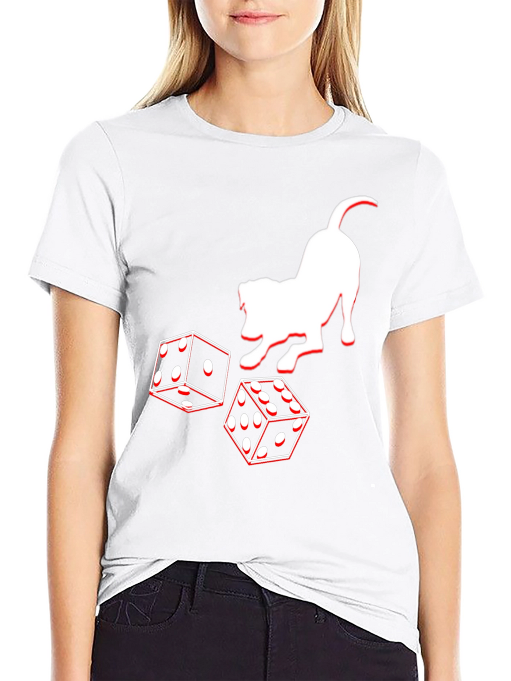Dog and Dice Graphic Tee - Black Casual T-Shirt