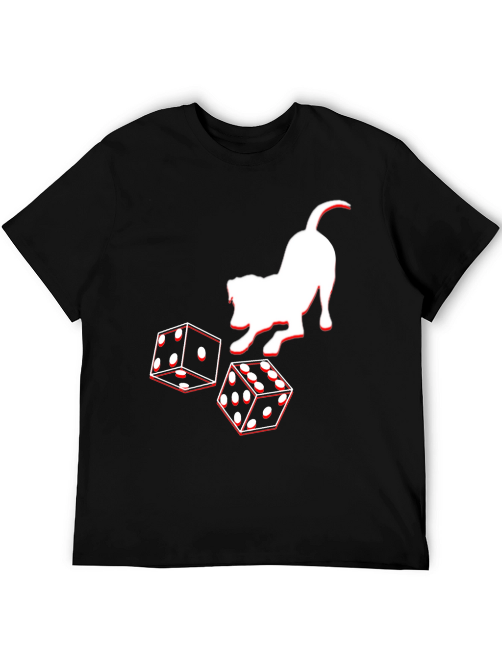Dog and Dice Graphic Tee - Black Casual T-Shirt