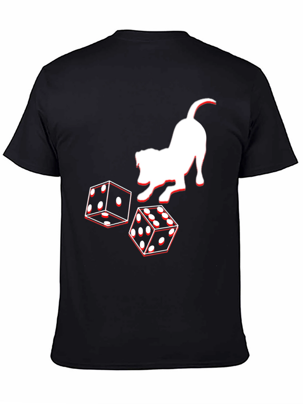 Dog and Dice Graphic Tee - Black Casual T-Shirt