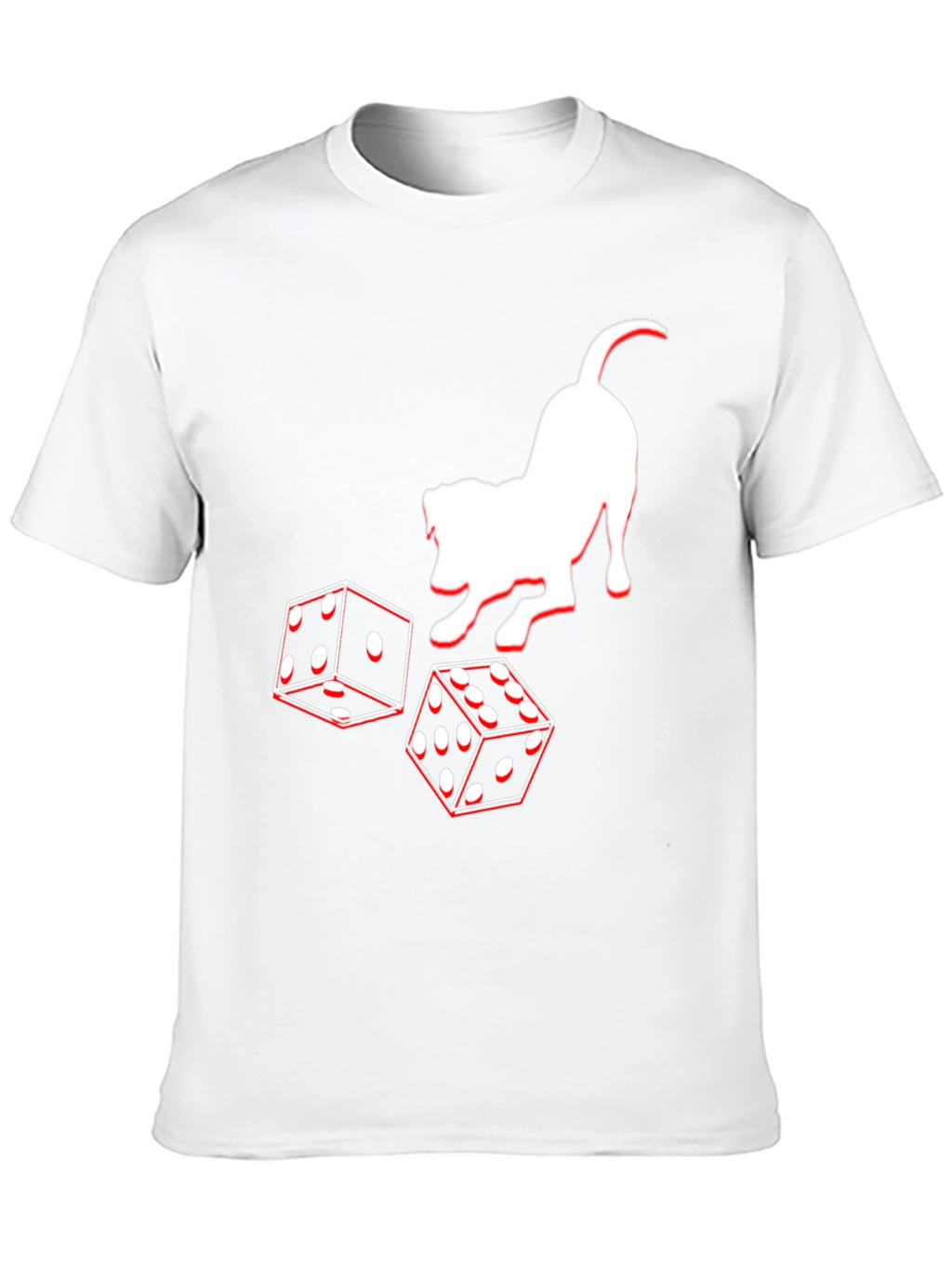 Dog and Dice Graphic Tee - Black Casual T-Shirt