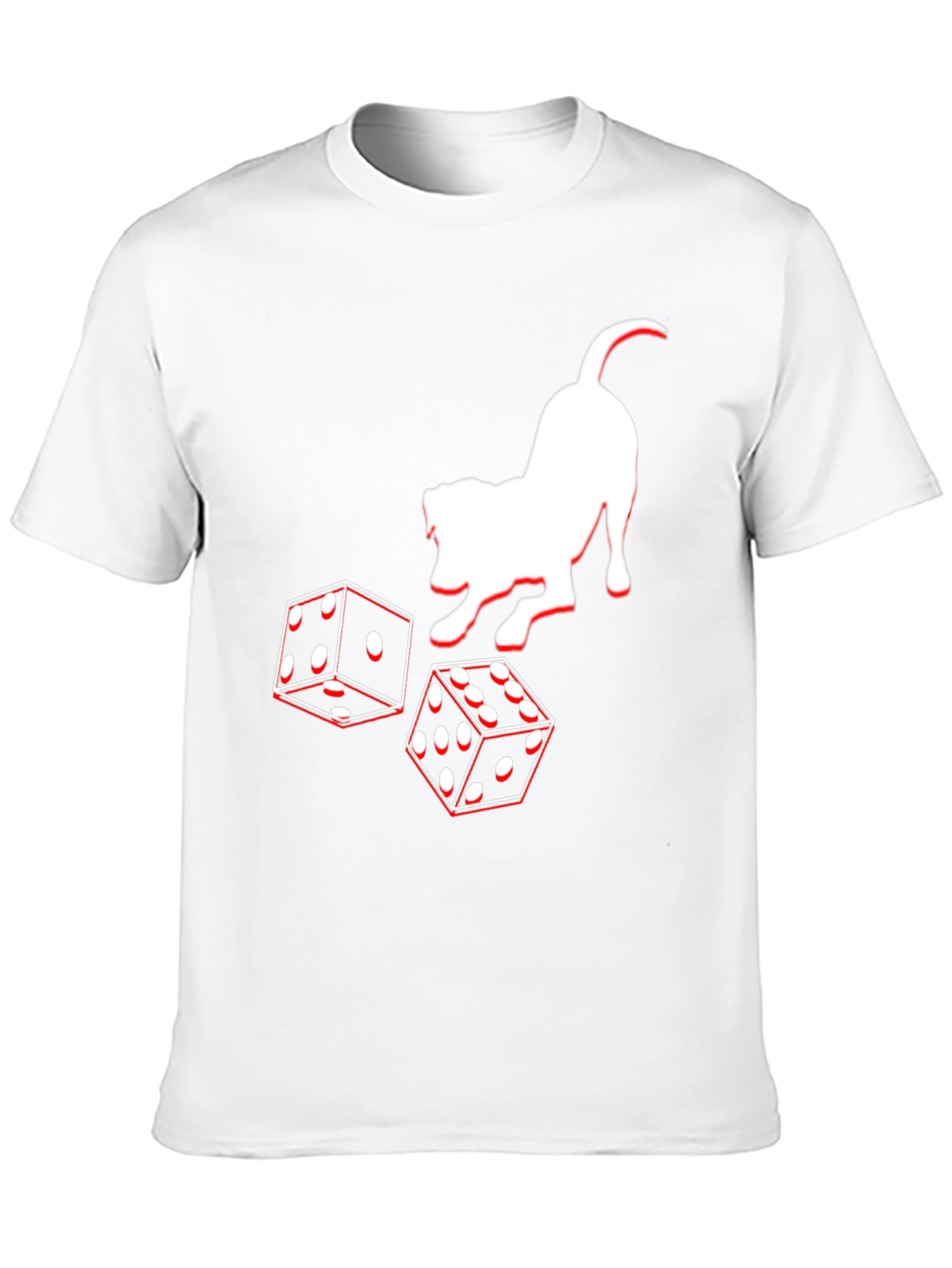 Dog and Dice Graphic Tee - Black Casual T-Shirt