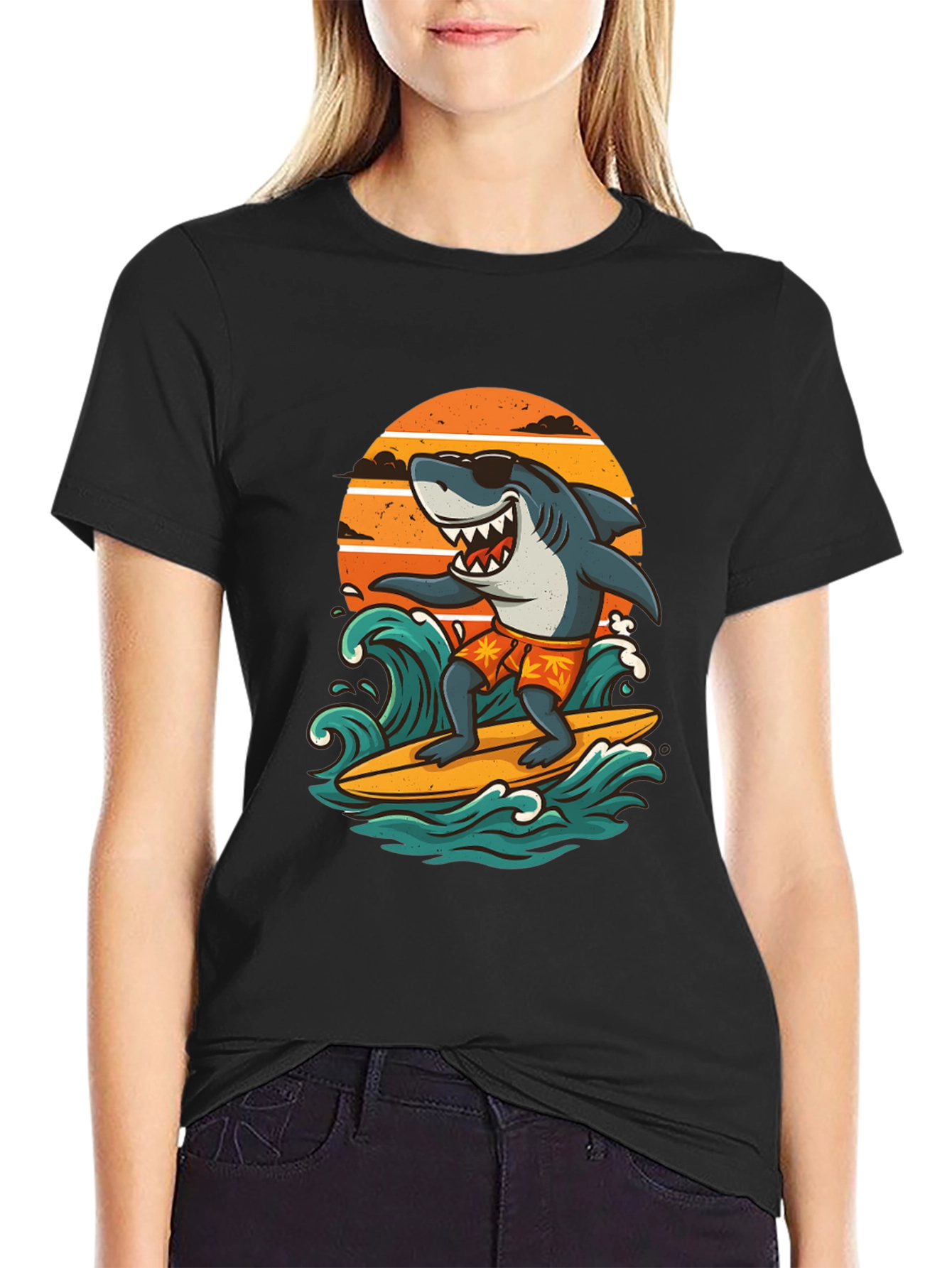 Surfing Shark Graphic Tee